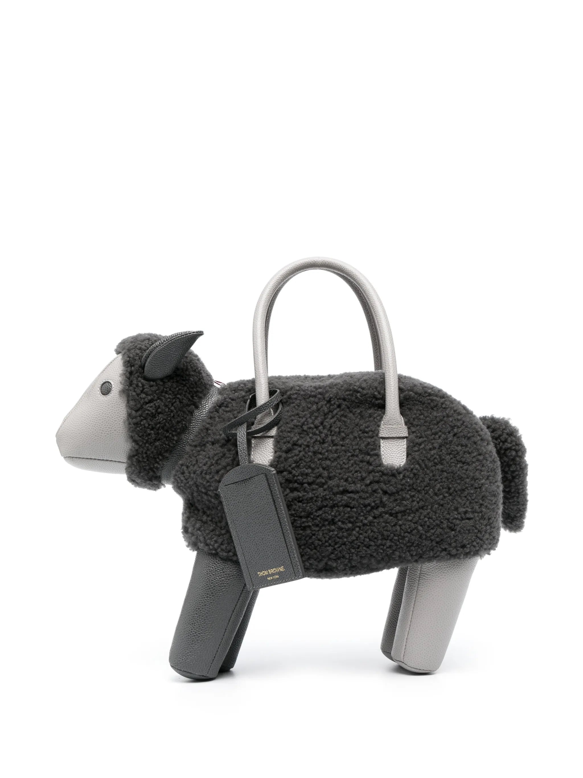 sheep shearling tote bag