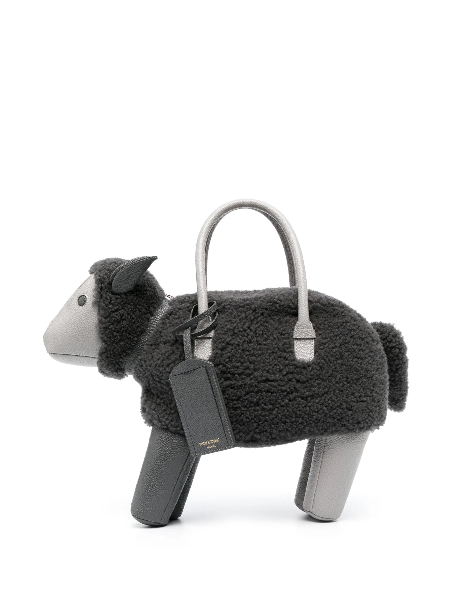 sheep shearling tote bag