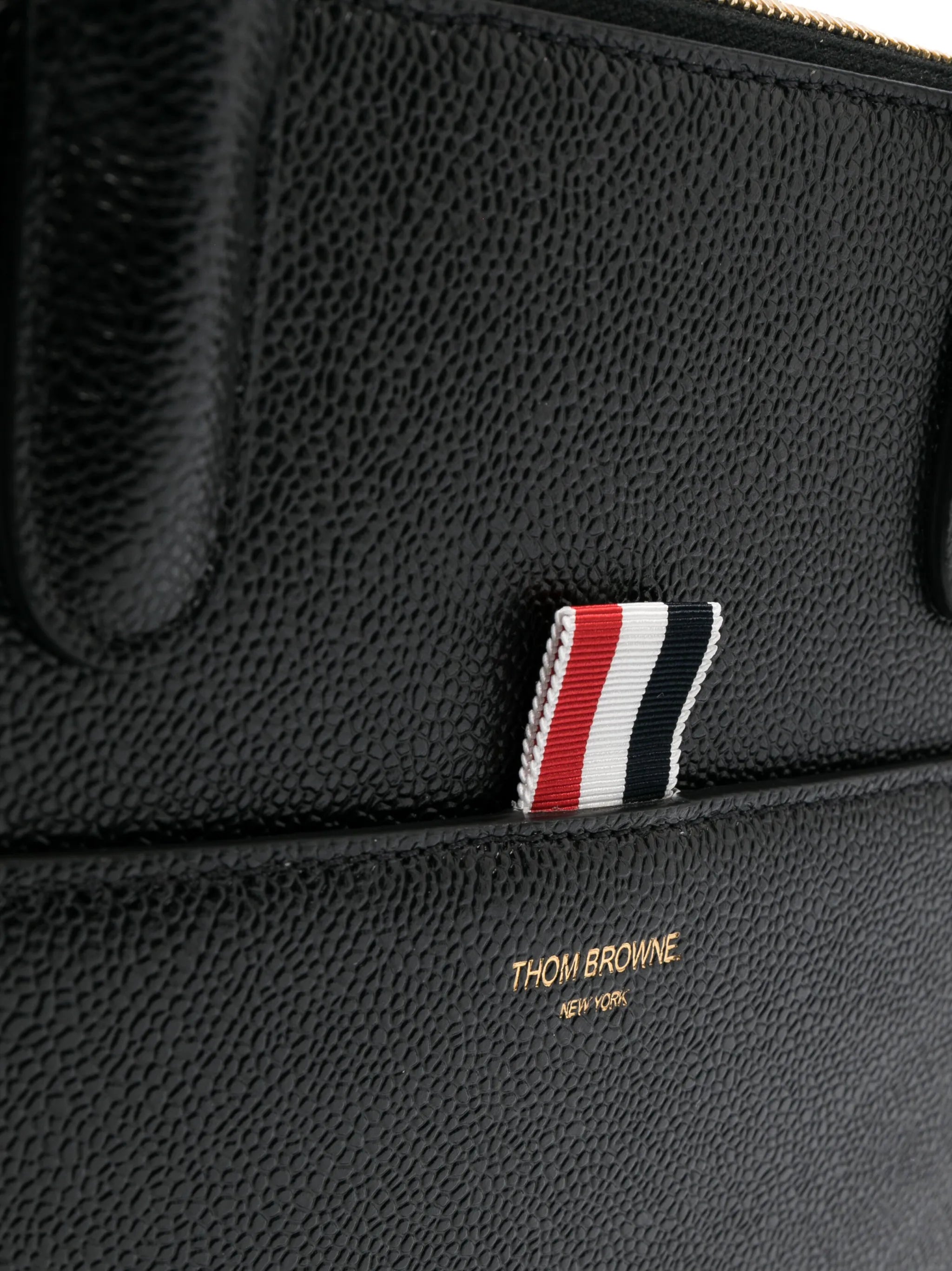 pebble grain double compartment business bag