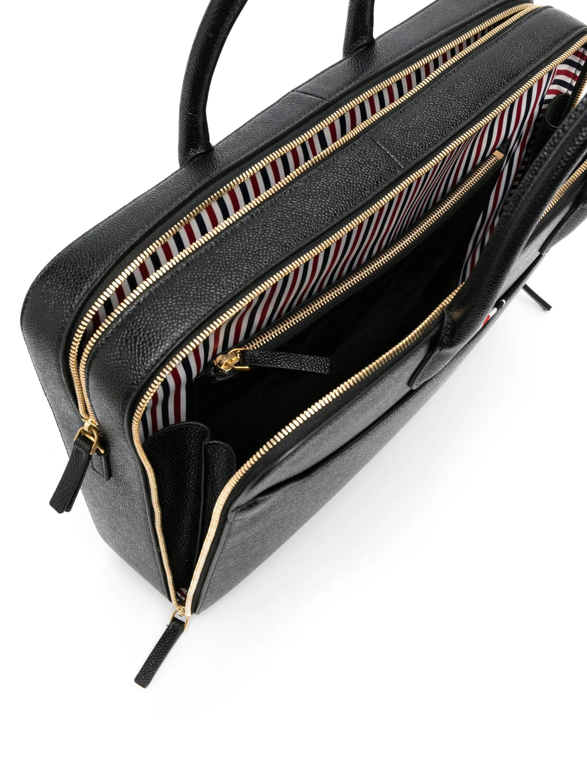 pebble grain double compartment business bag