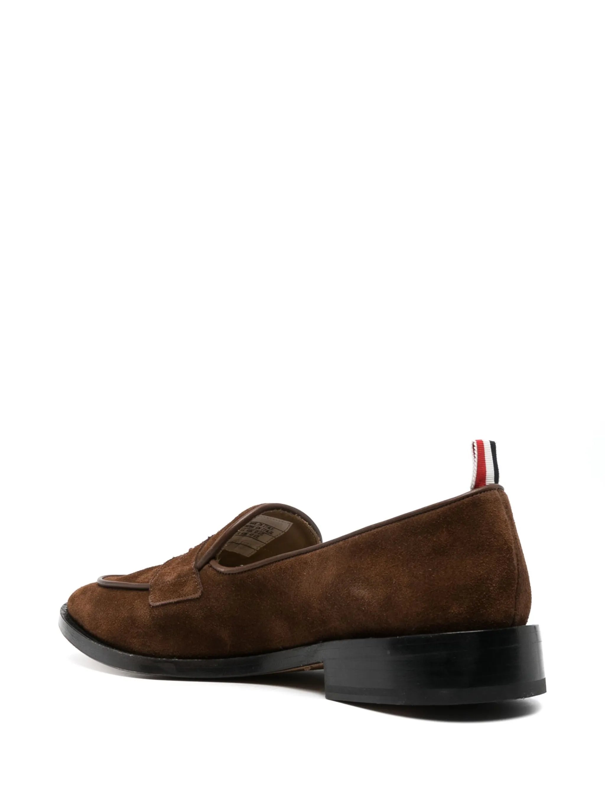 Suede varsity penny loafers with leather soles