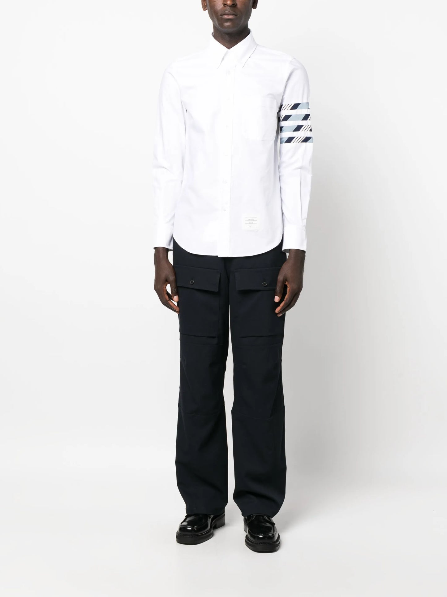4-bar stripe cotton shirt