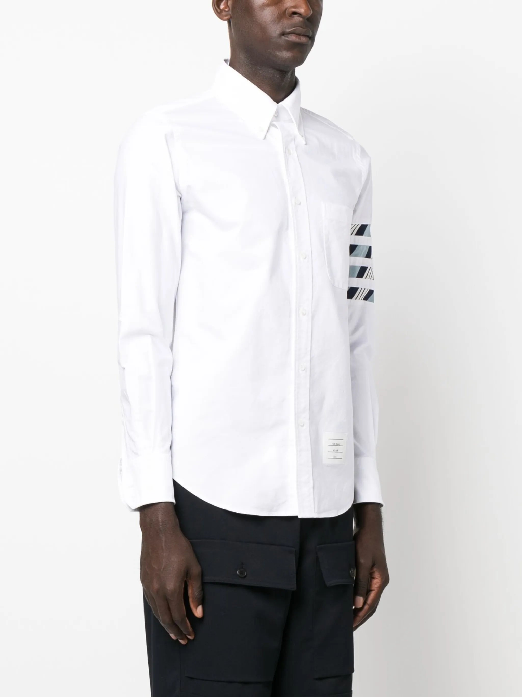 4-bar stripe cotton shirt