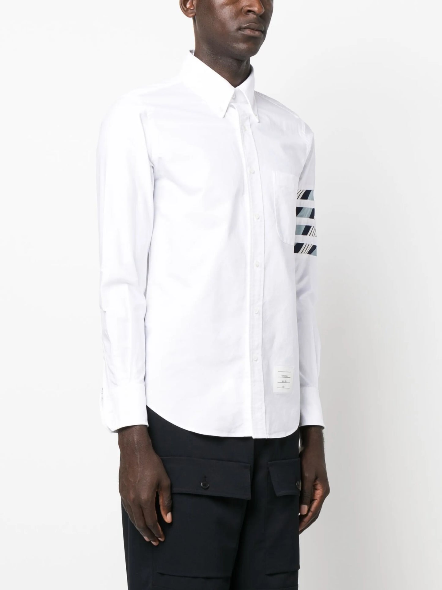 4-bar stripe cotton shirt