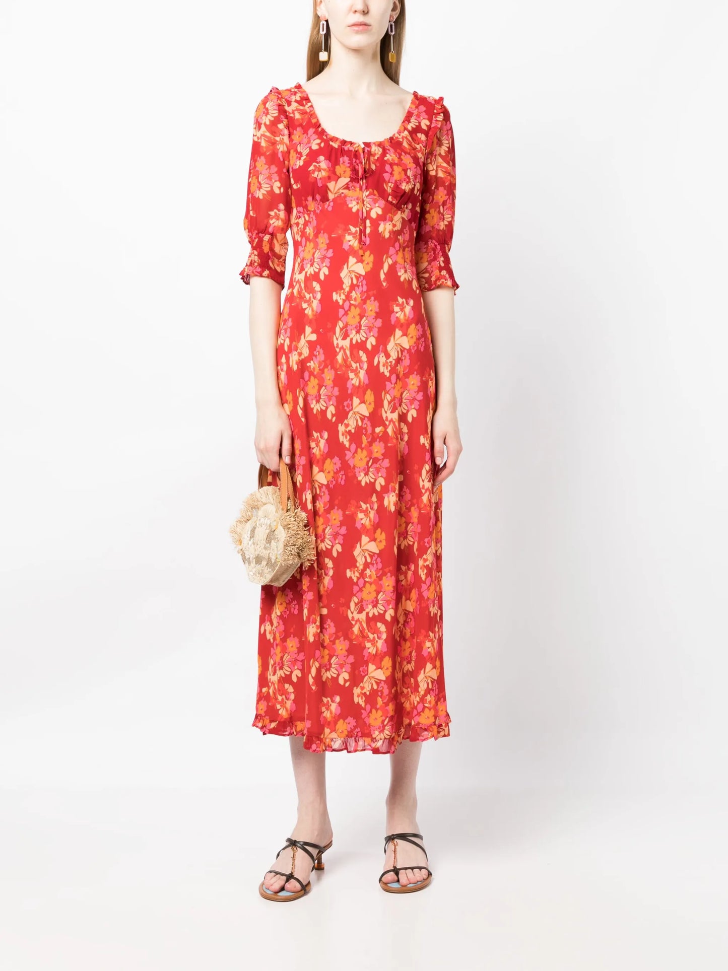 Sathya floral-print midi dress