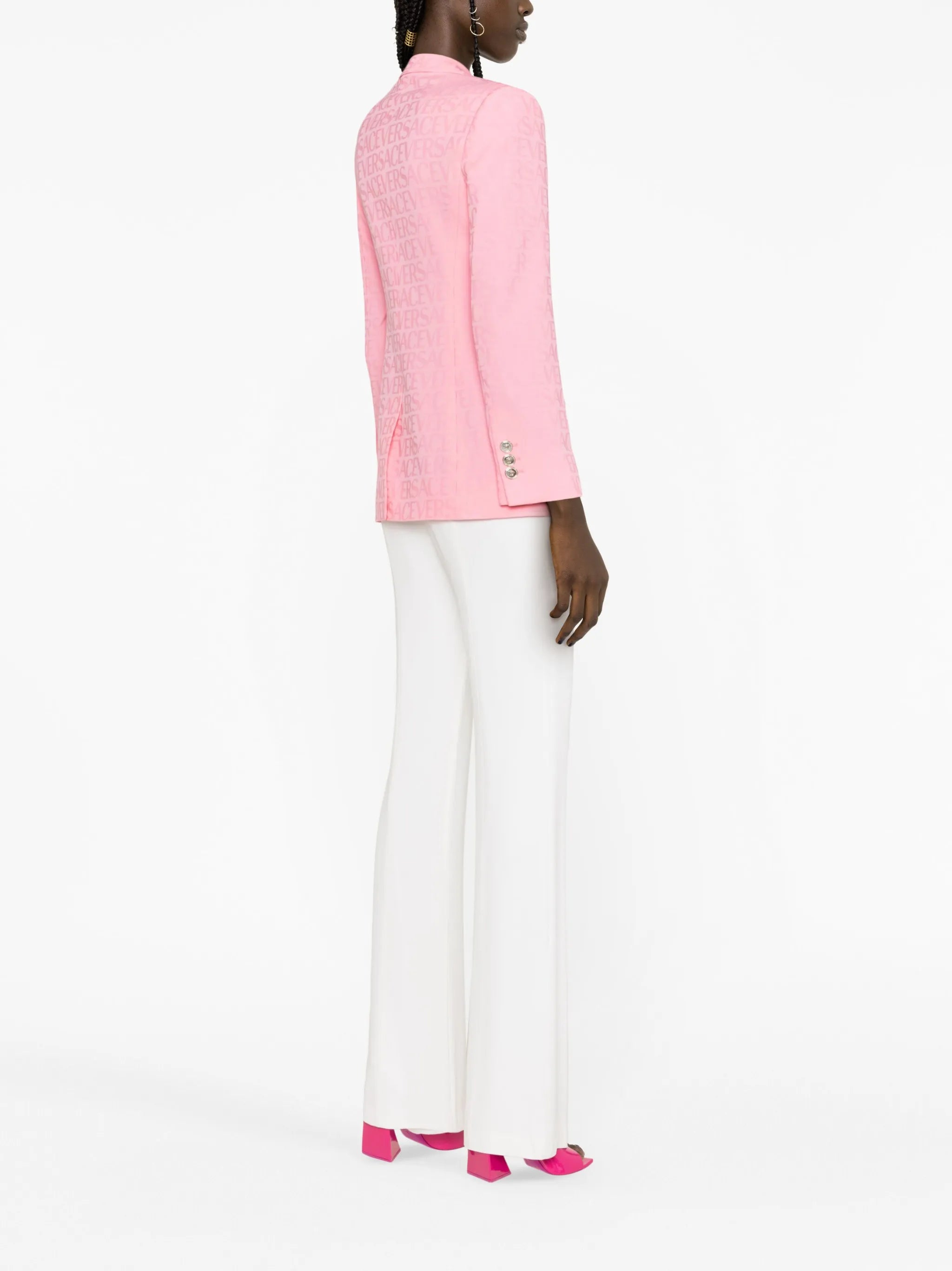 Allover-jacquard wool blazer