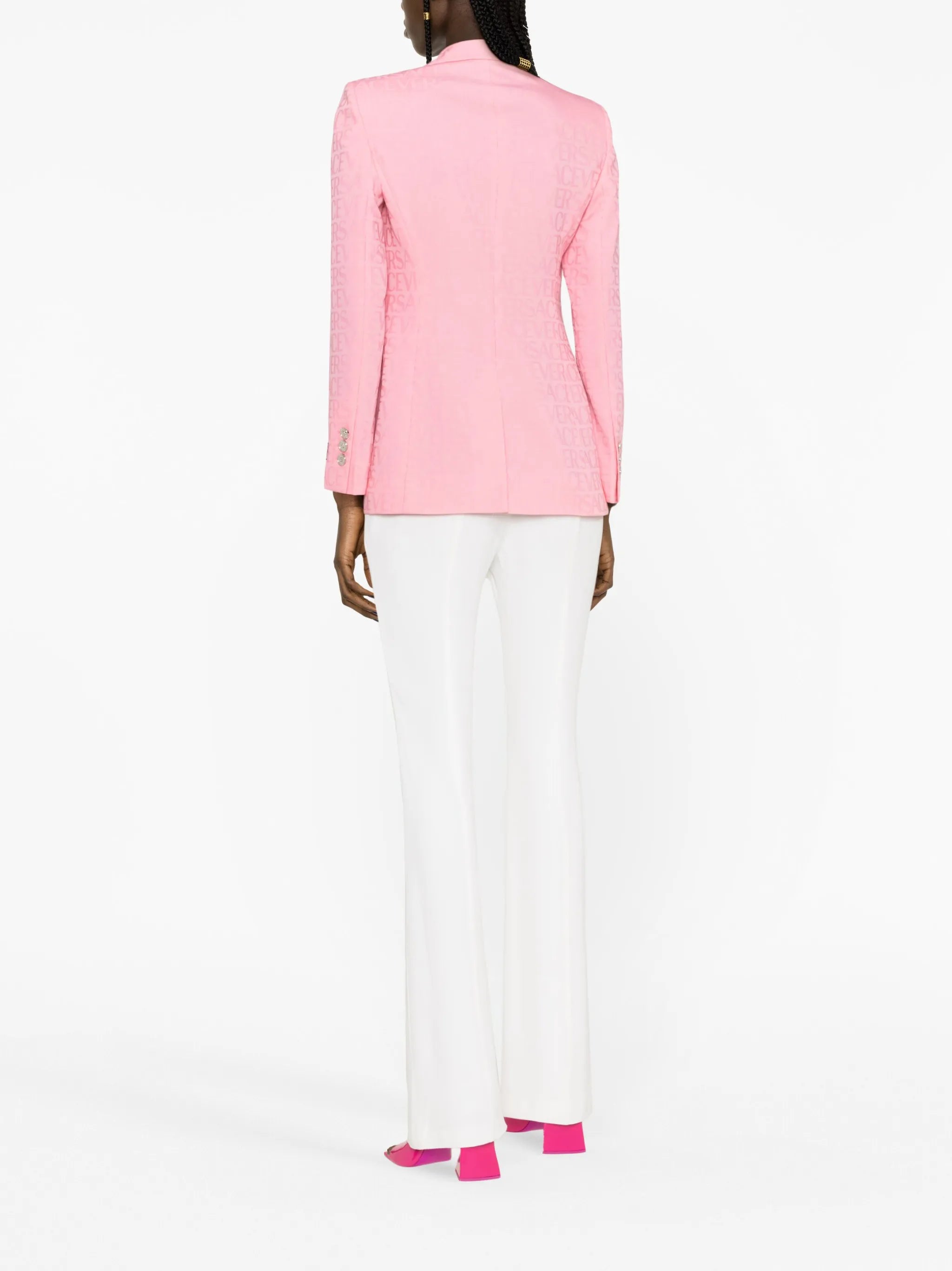 Allover-jacquard wool blazer