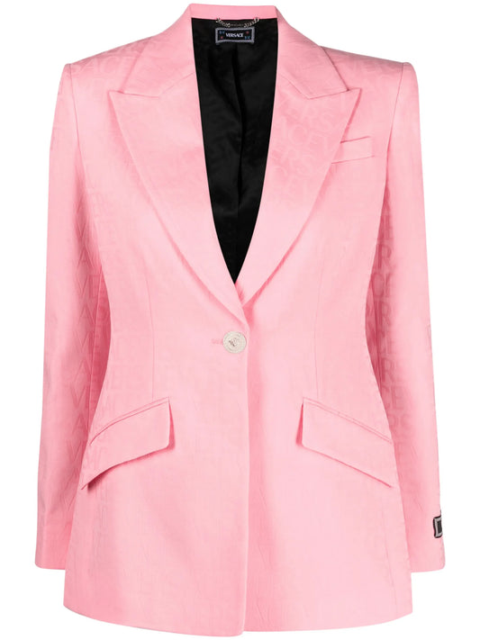 Allover-jacquard wool blazer