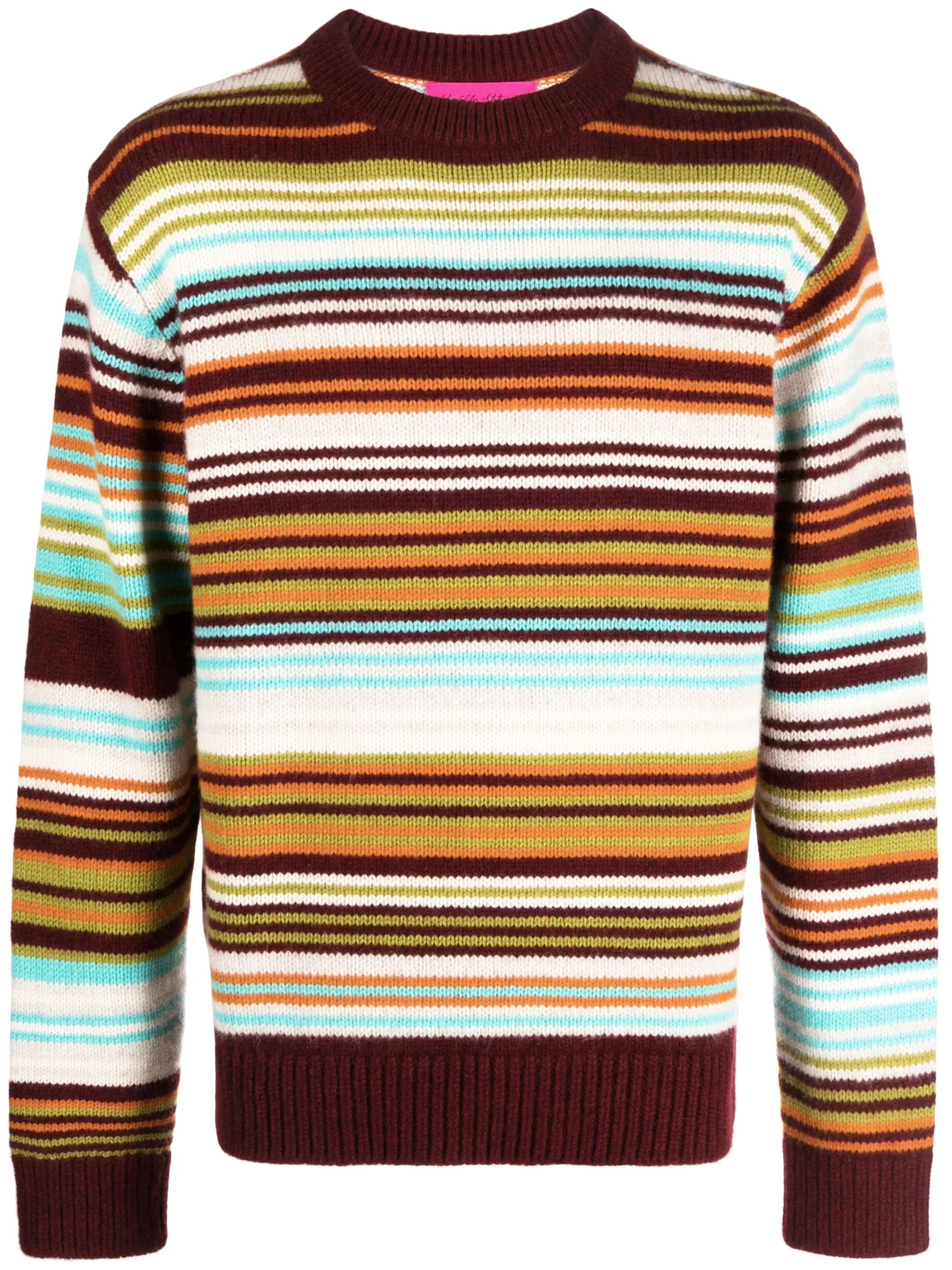 striped intarsia-knit jumper