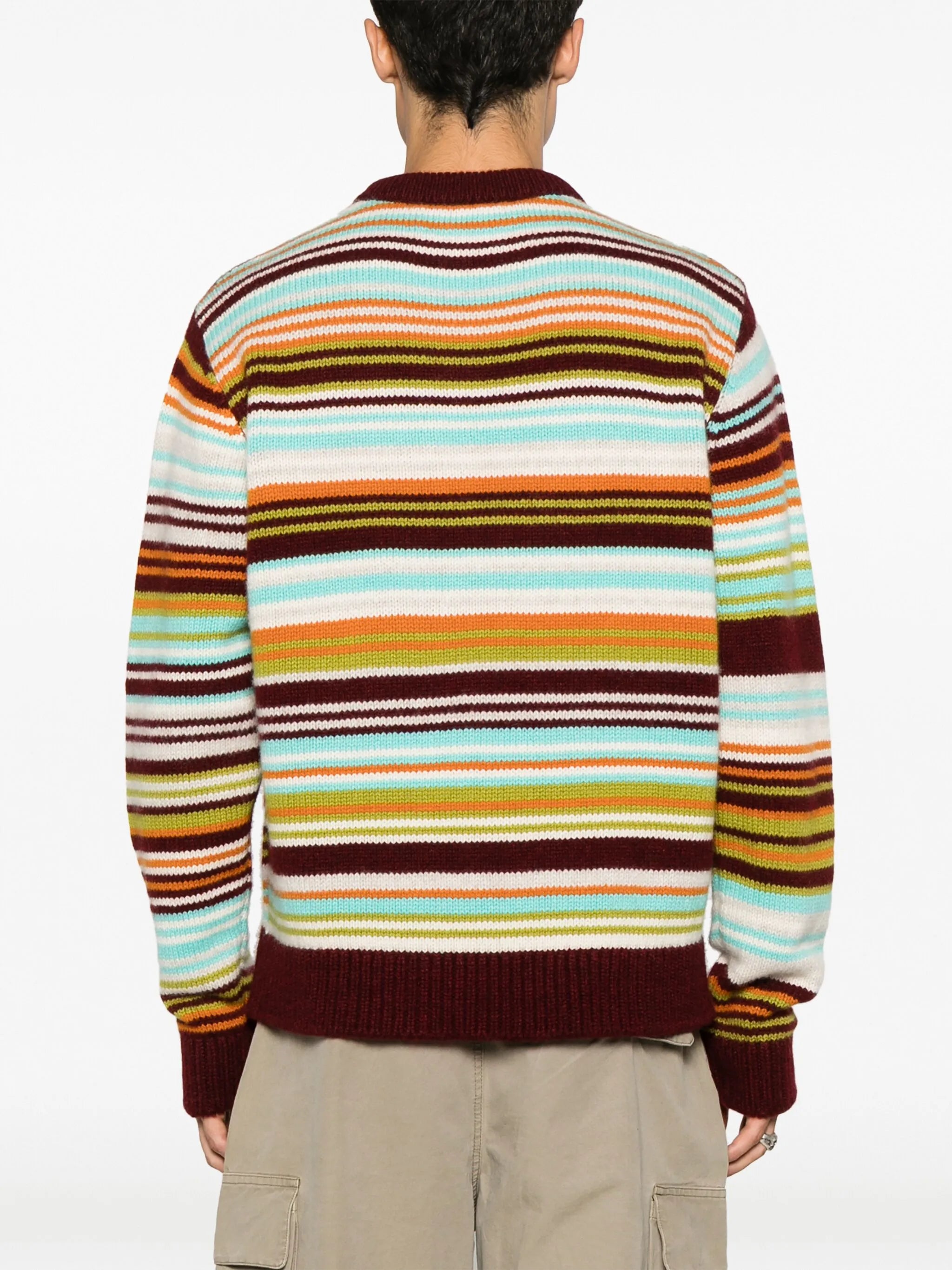 striped intarsia-knit jumper