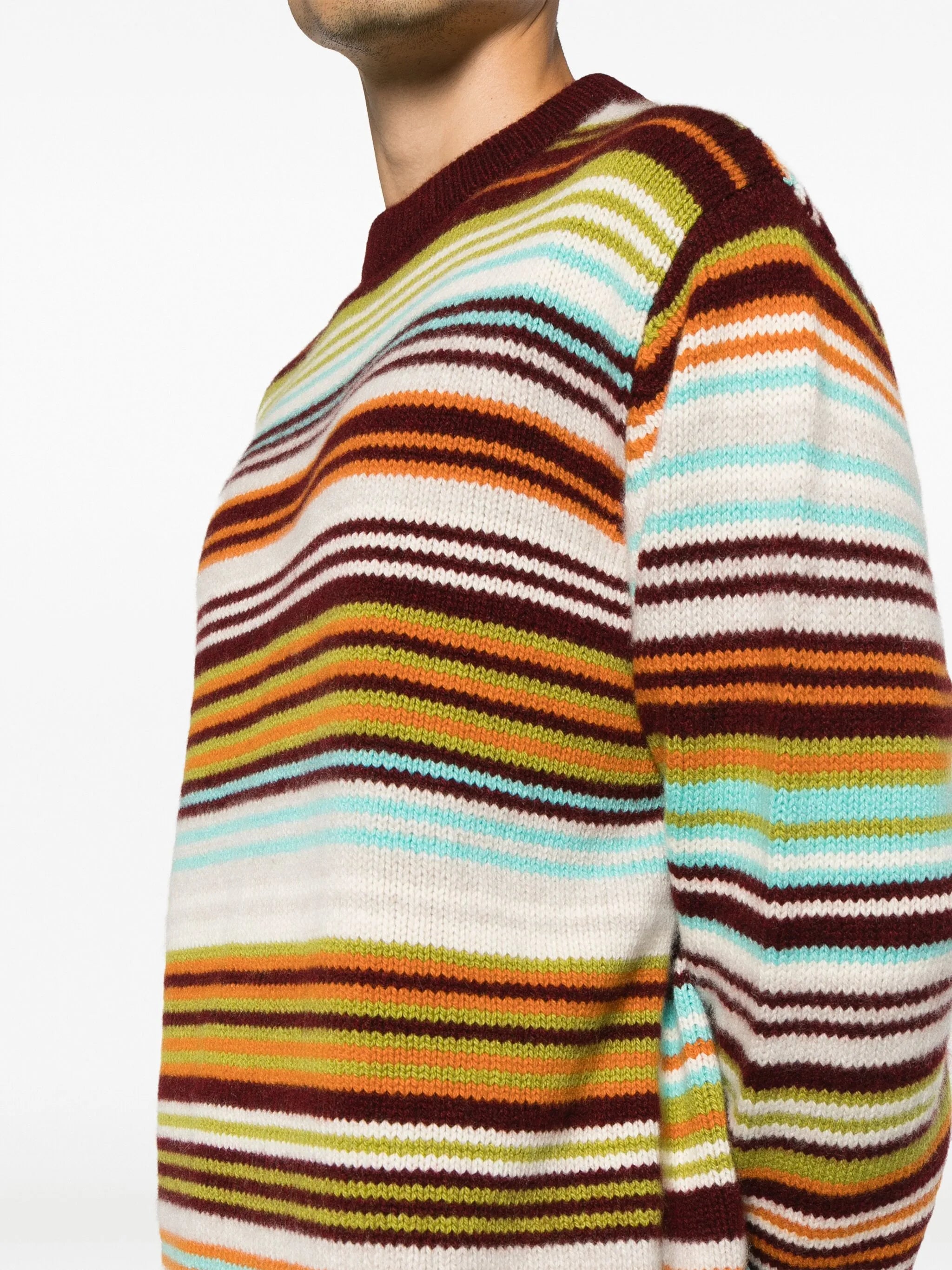 striped intarsia-knit jumper