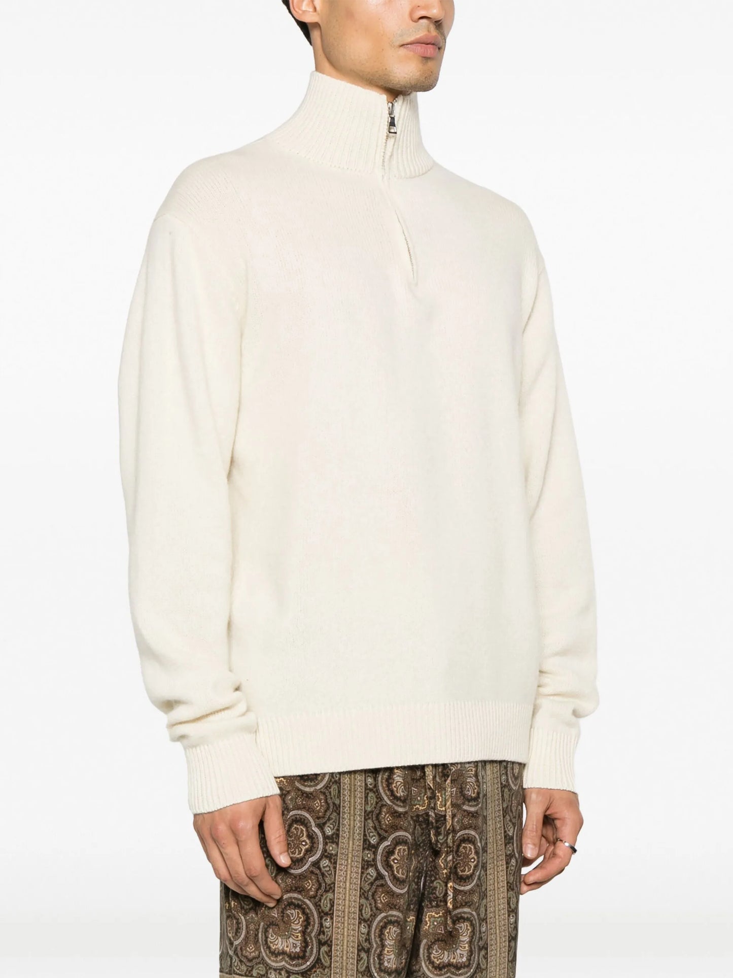 half-zip cashmere jumper