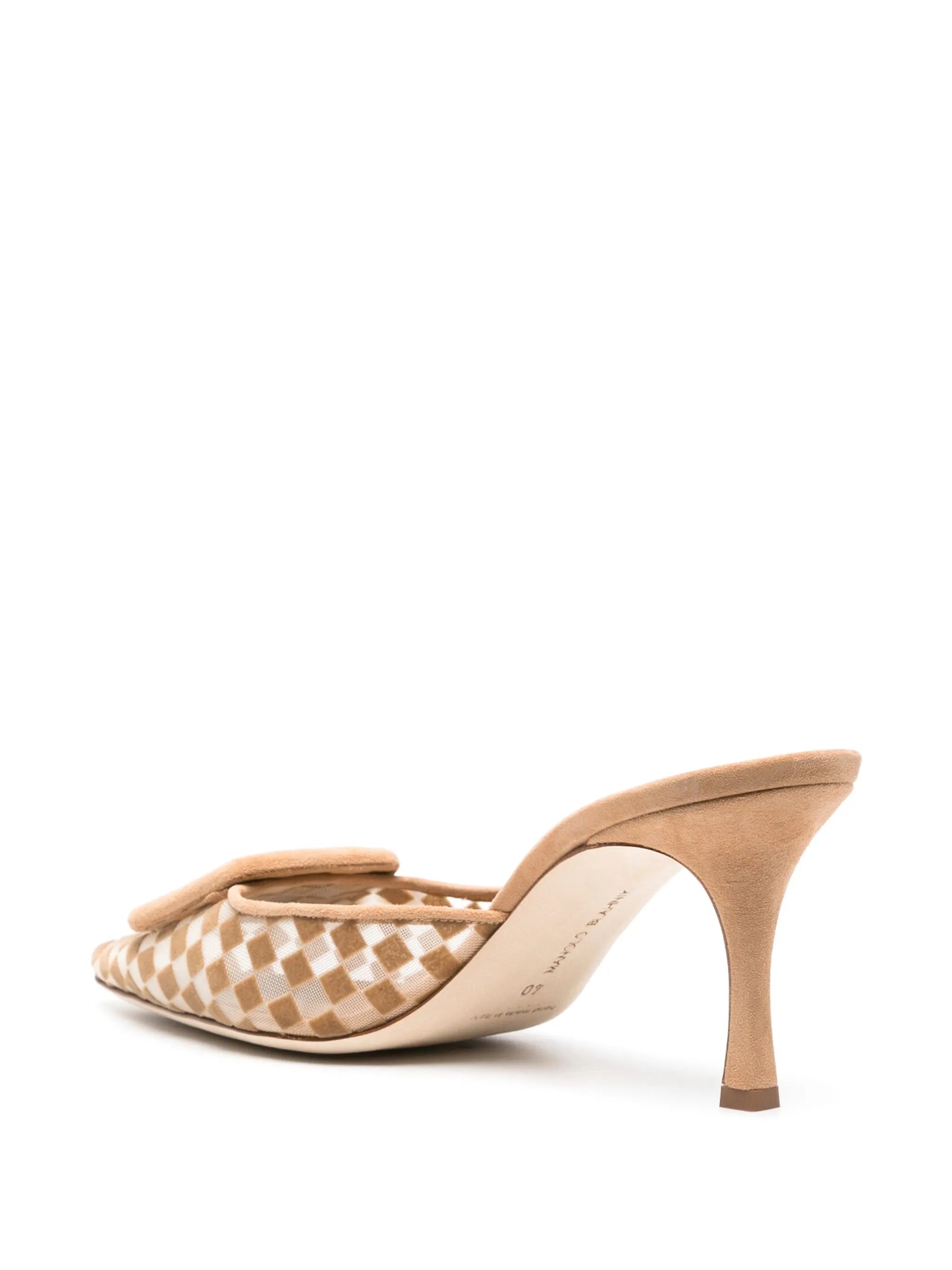 Maysale 70mm flocked tulle mules