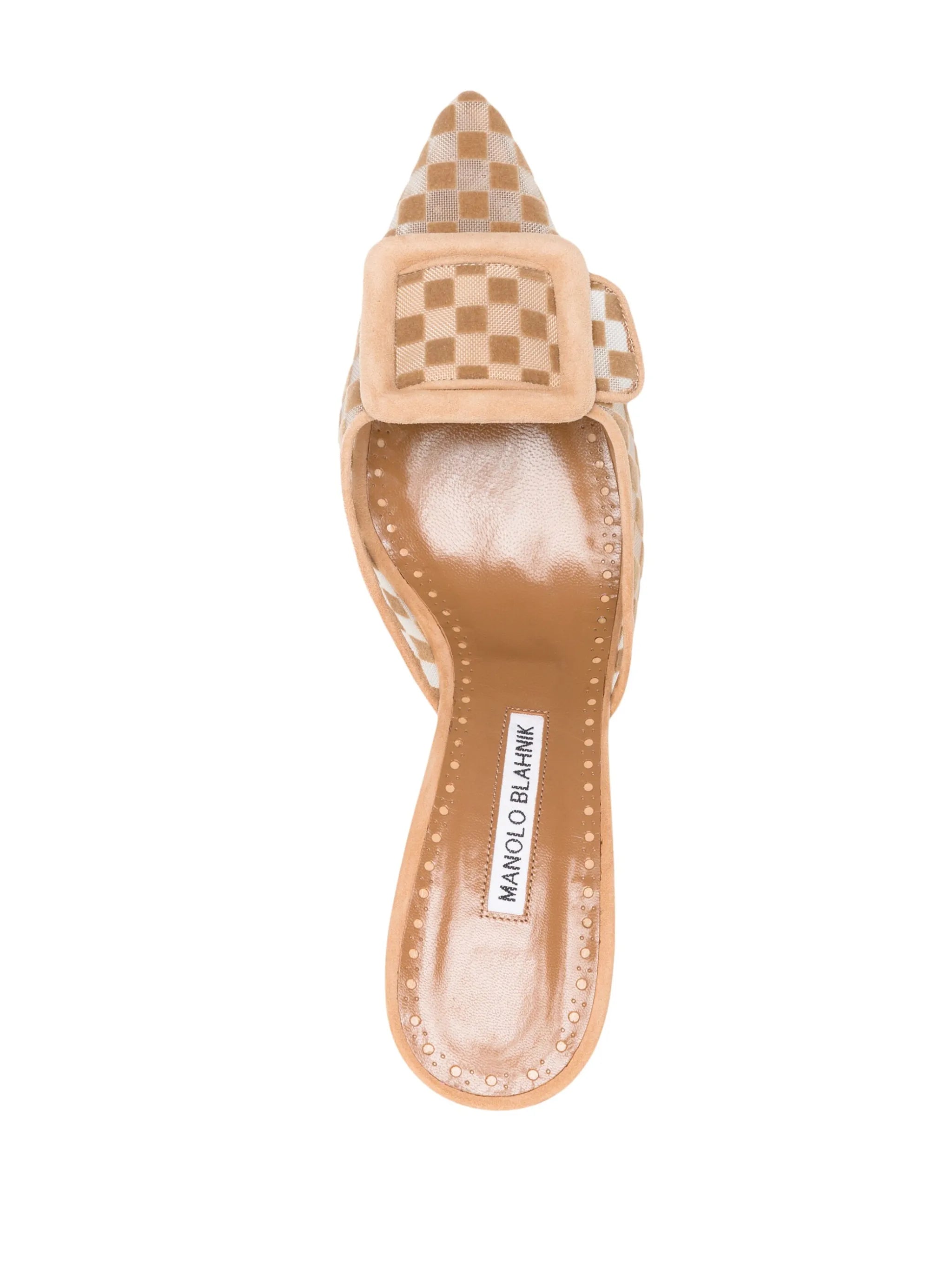 Maysale 70mm flocked tulle mules
