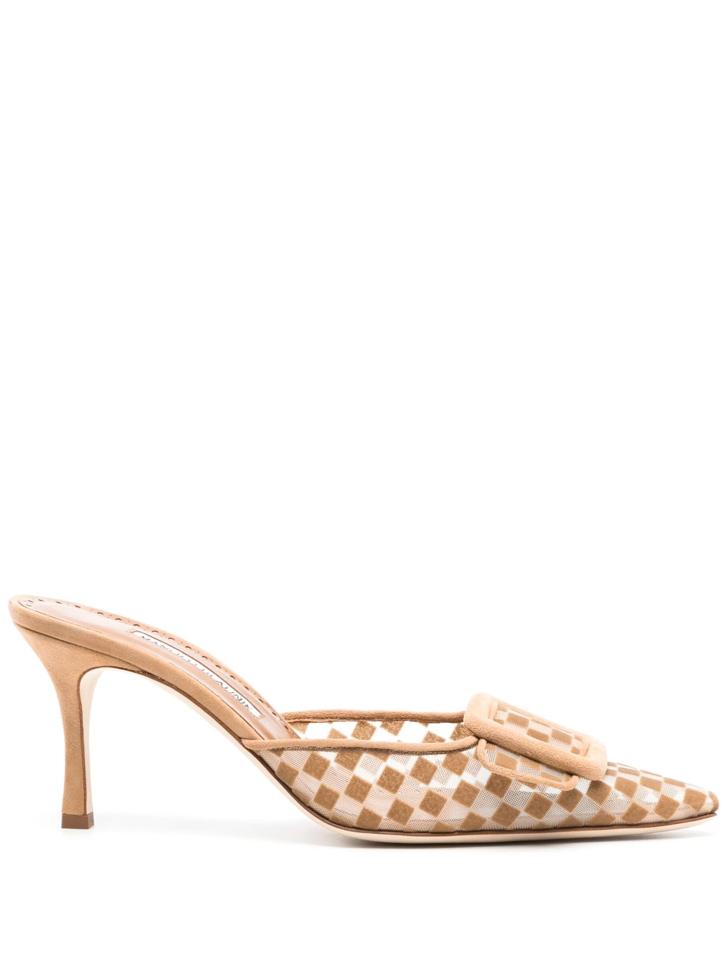 Maysale 70mm flocked tulle mules