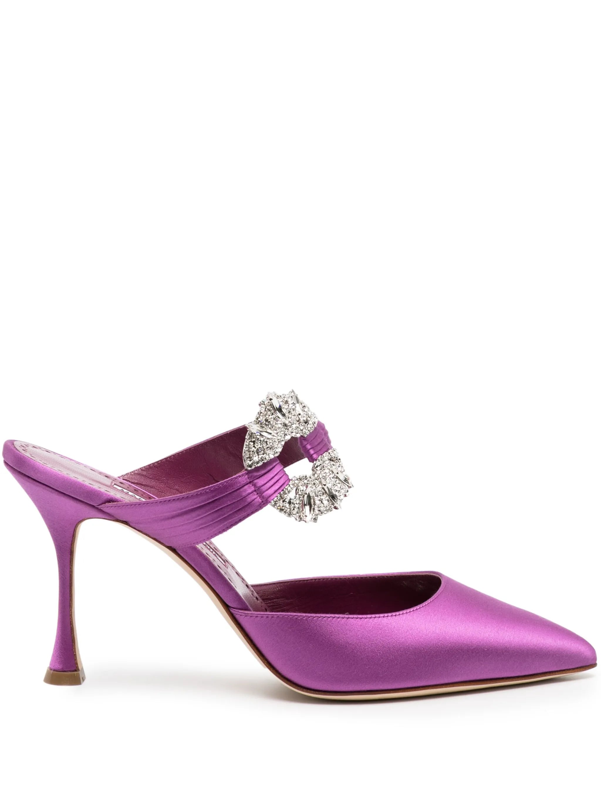 Maidugura 90mm crystal-buckle mules