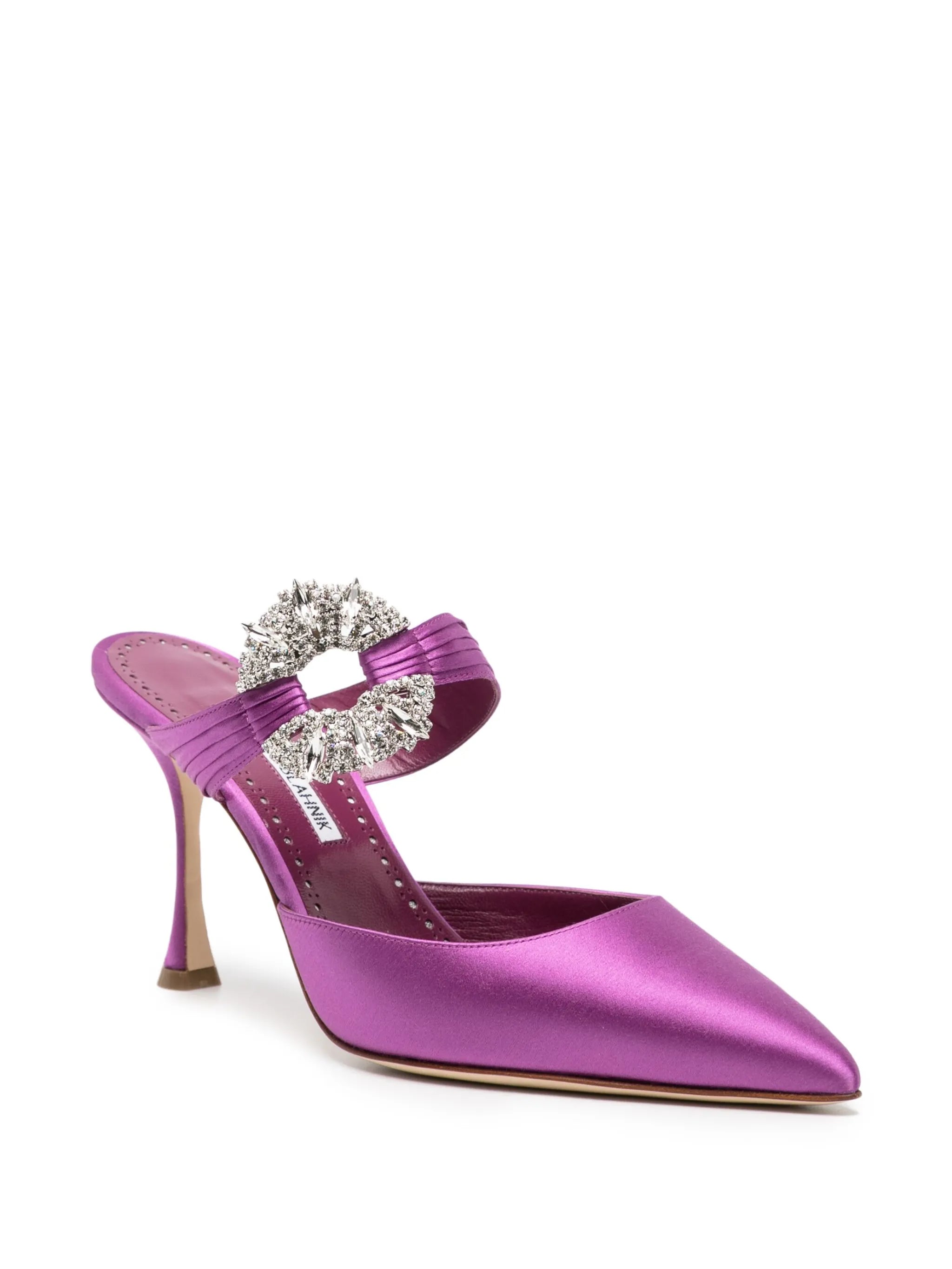 Maidugura 90mm crystal-buckle mules