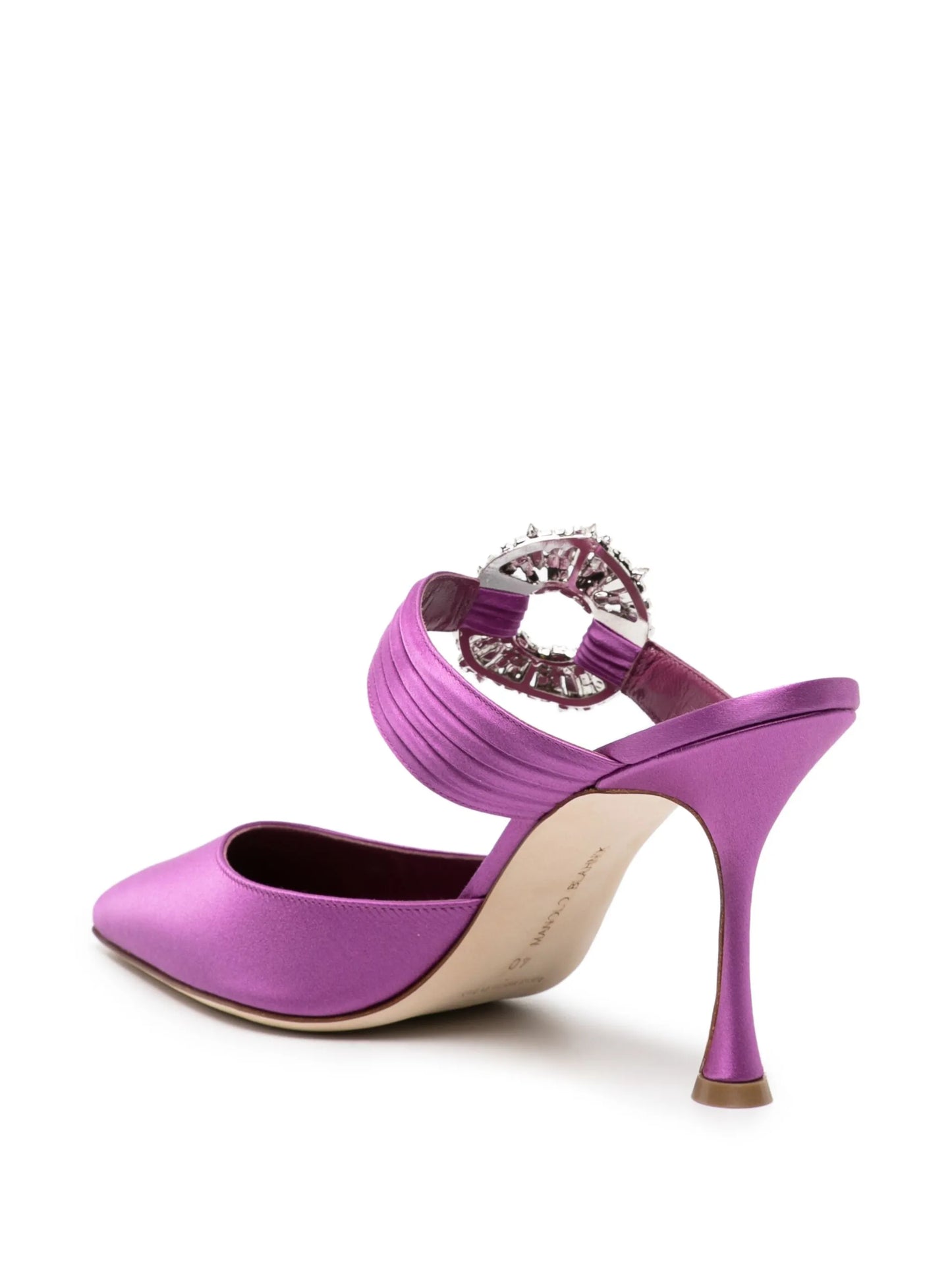 Maidugura 90mm crystal-buckle mules