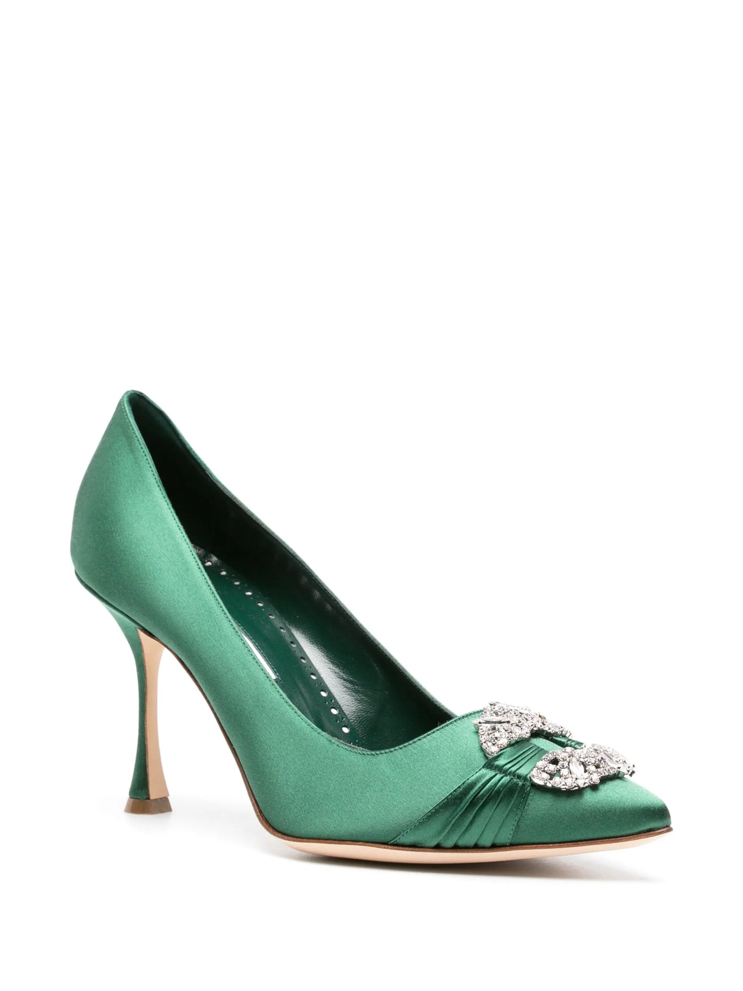 Maida 90mm crystal satin pumps