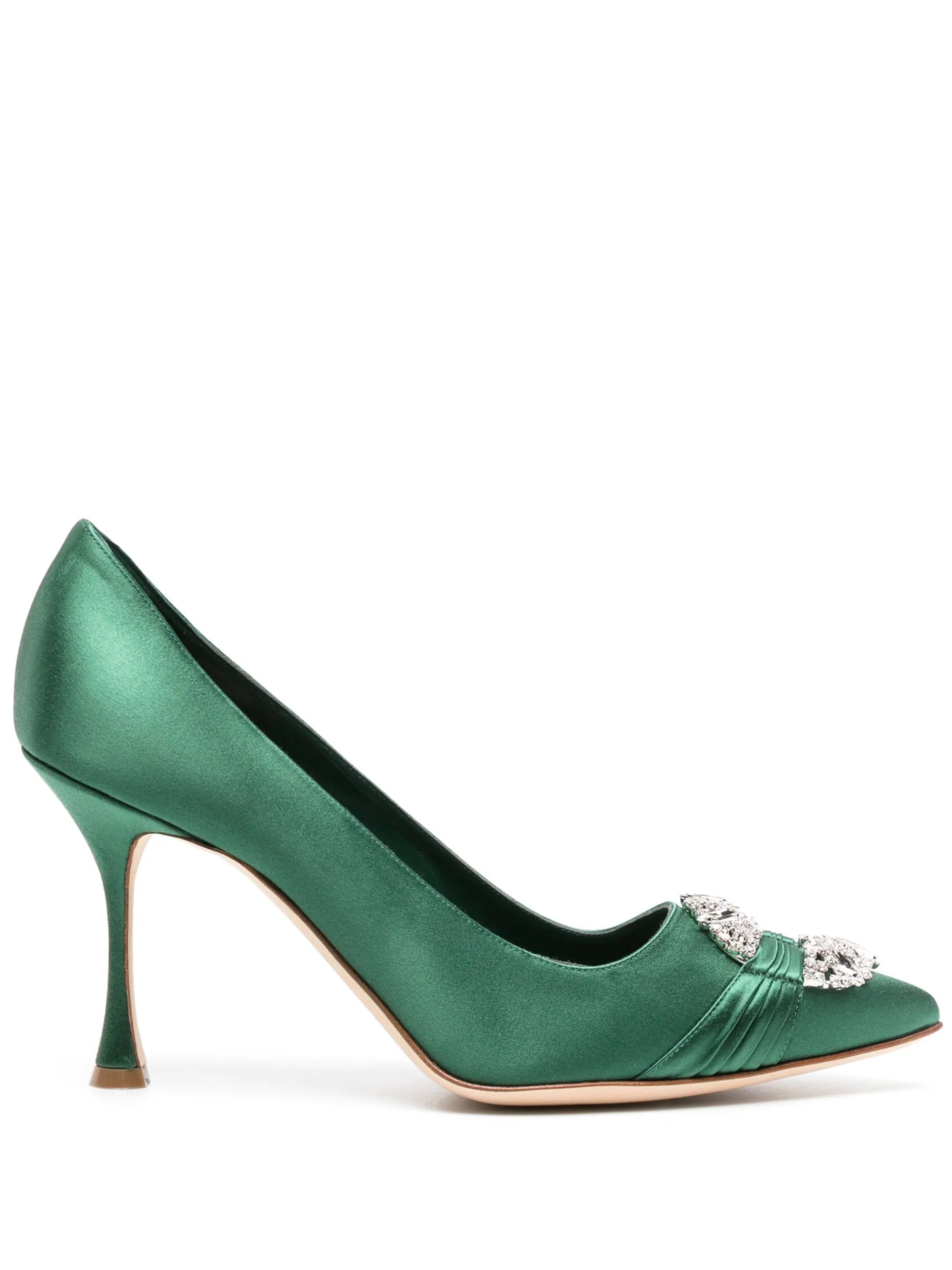 Maida 90mm crystal satin pumps
