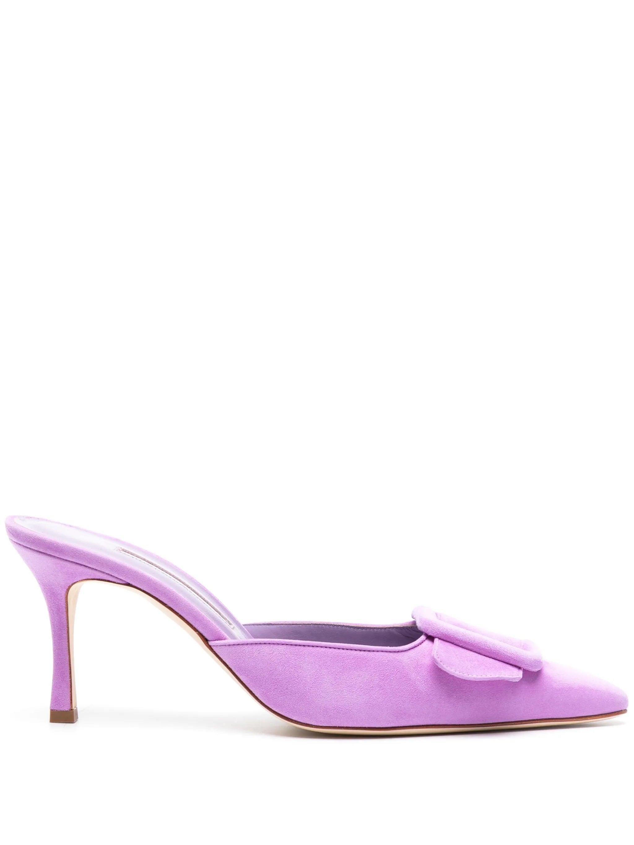 Maysale 70mm suede mules