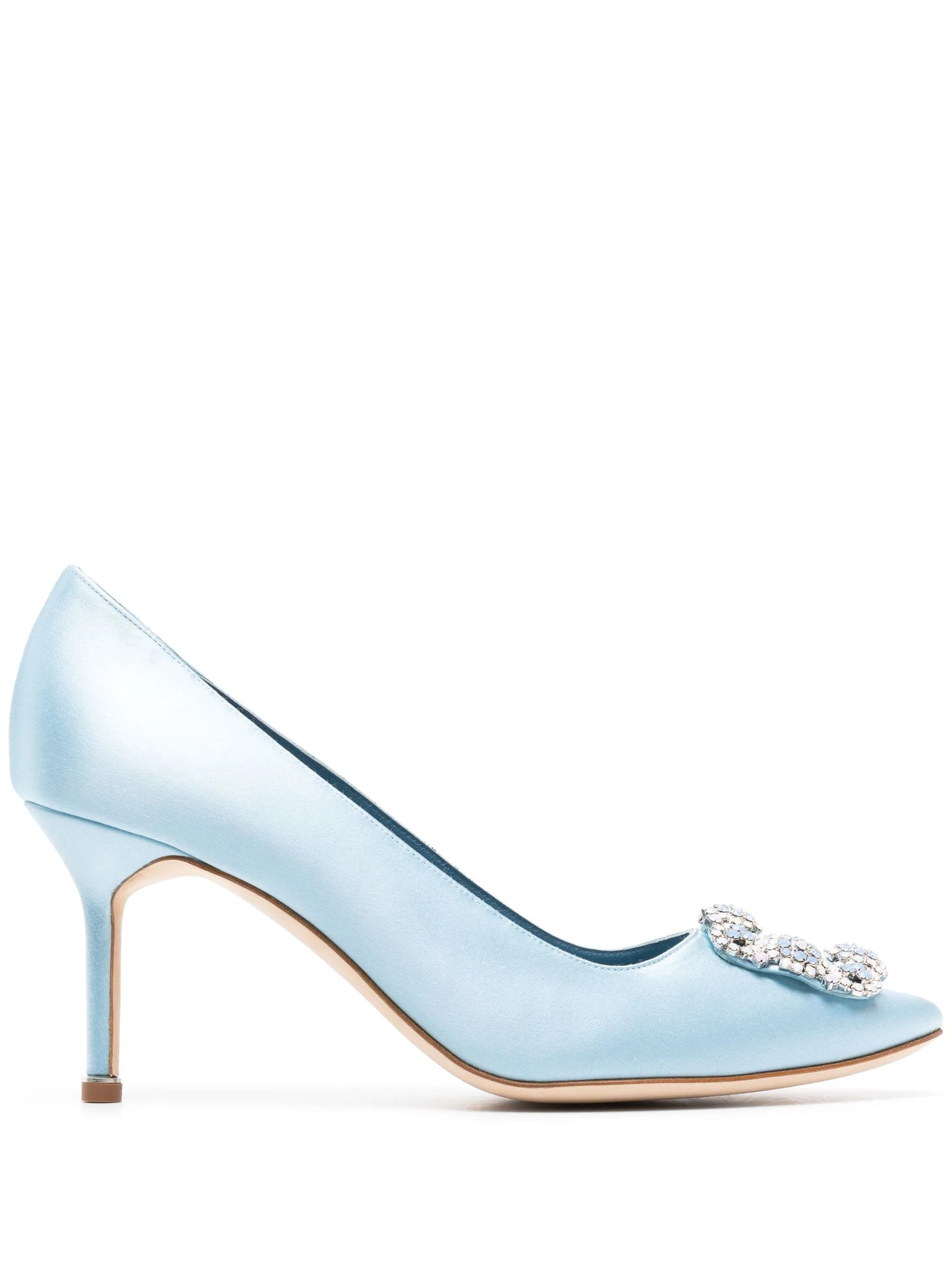 Hangisi 70mm crystal satin pumps