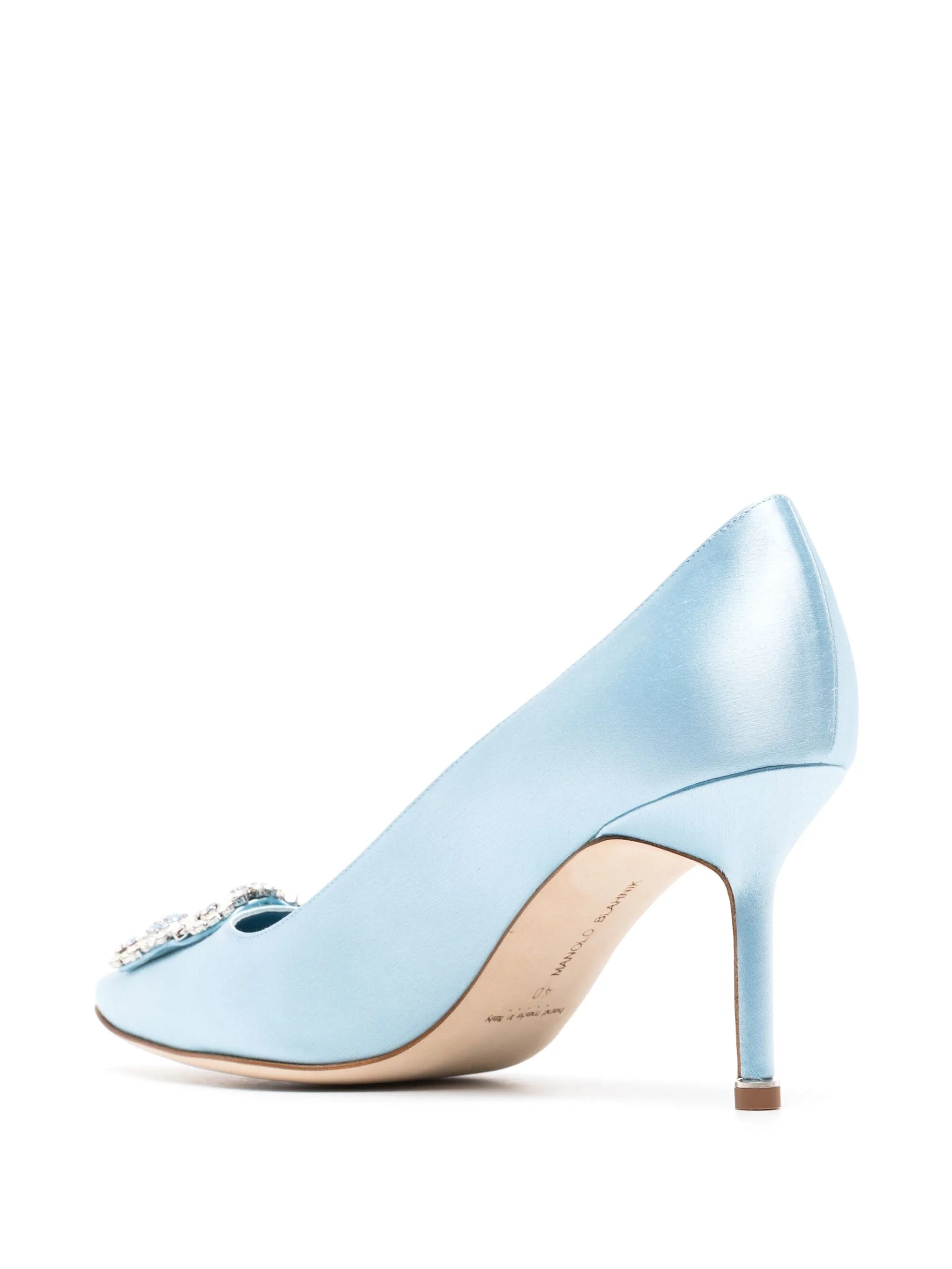 Hangisi 70mm crystal satin pumps