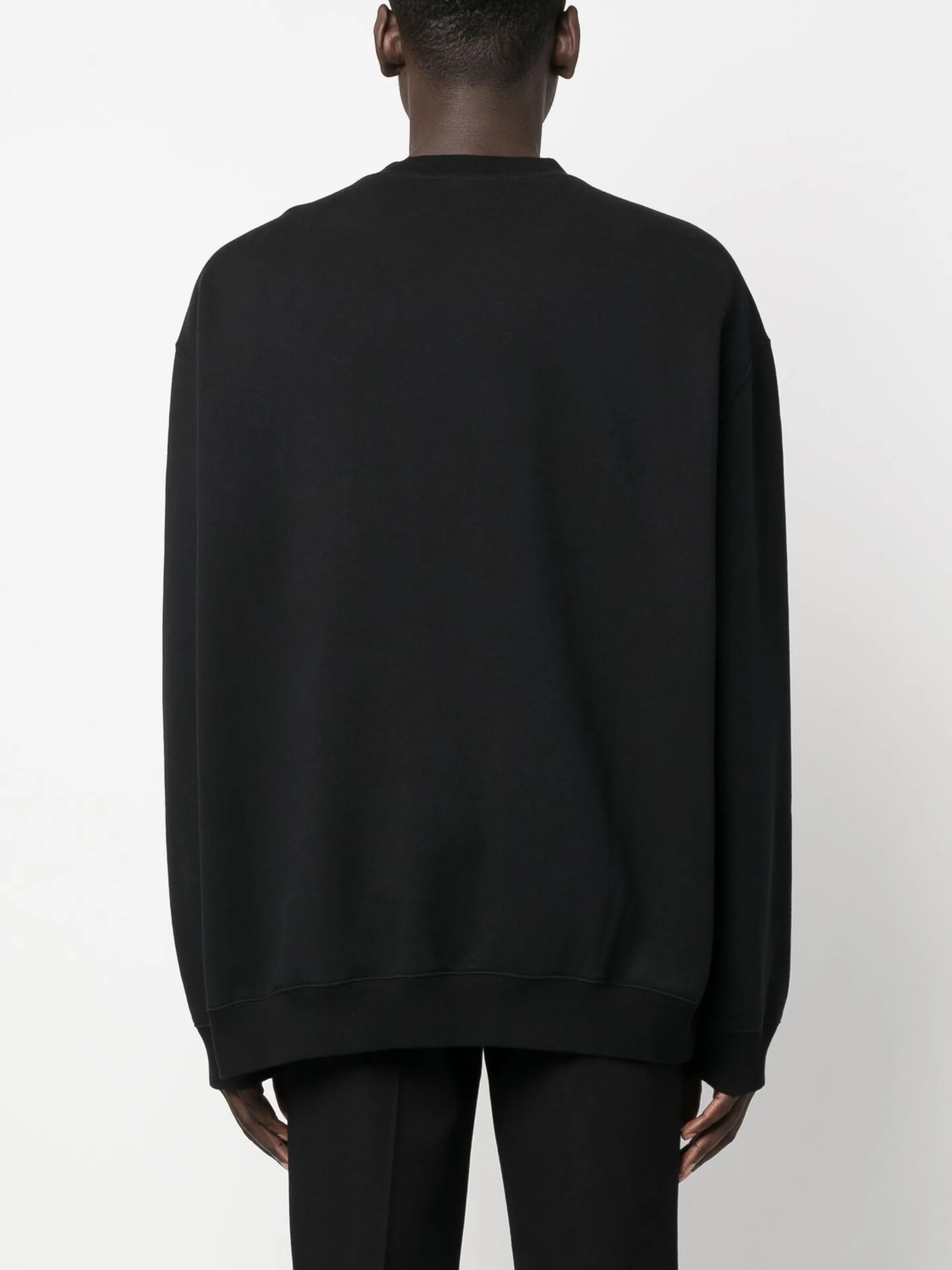 embroidered logo crew neck sweatshirt