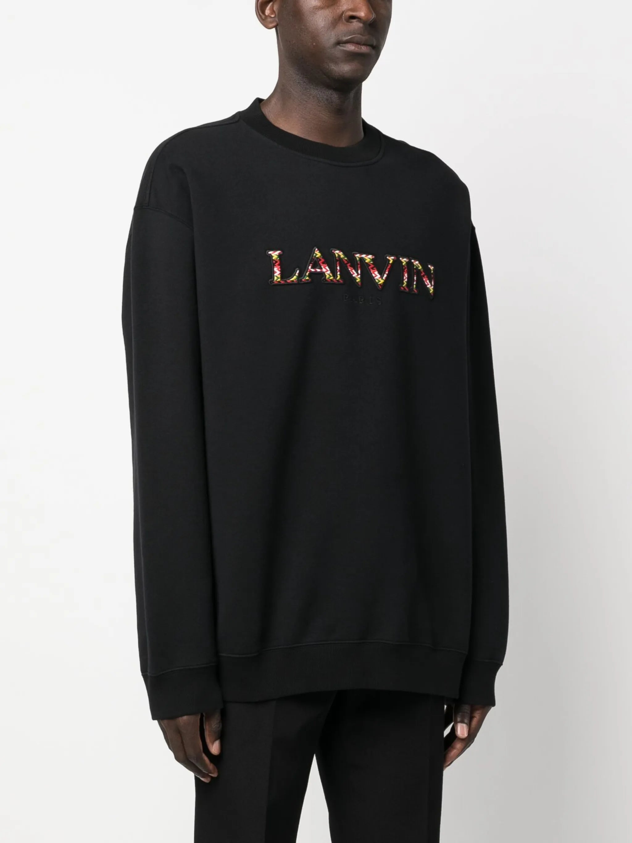embroidered logo crew neck sweatshirt