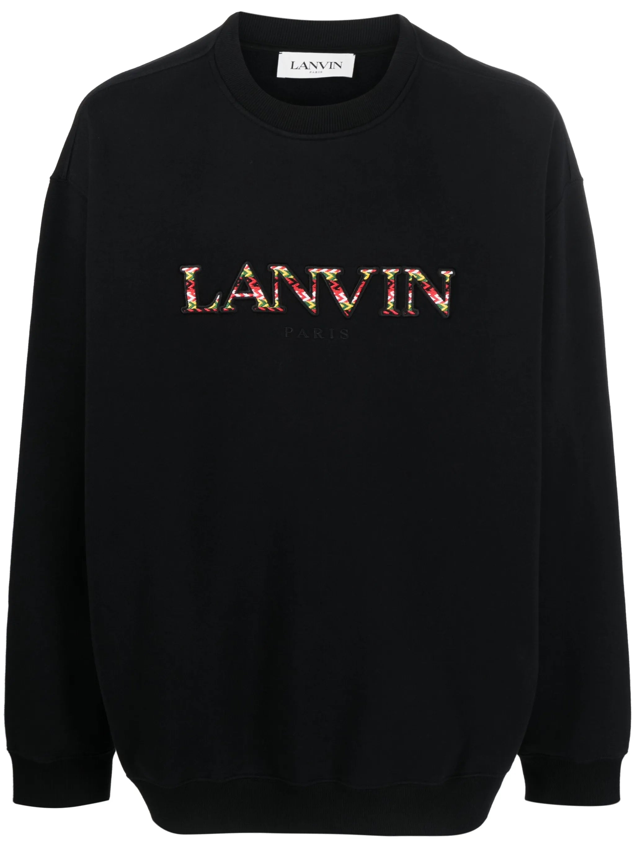 embroidered logo crew neck sweatshirt
