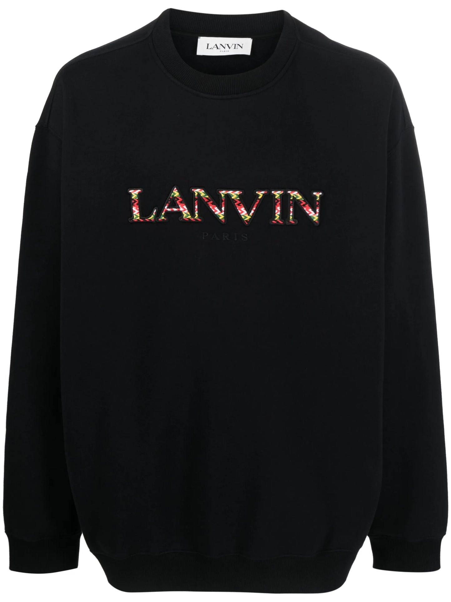 embroidered logo crew neck sweatshirt