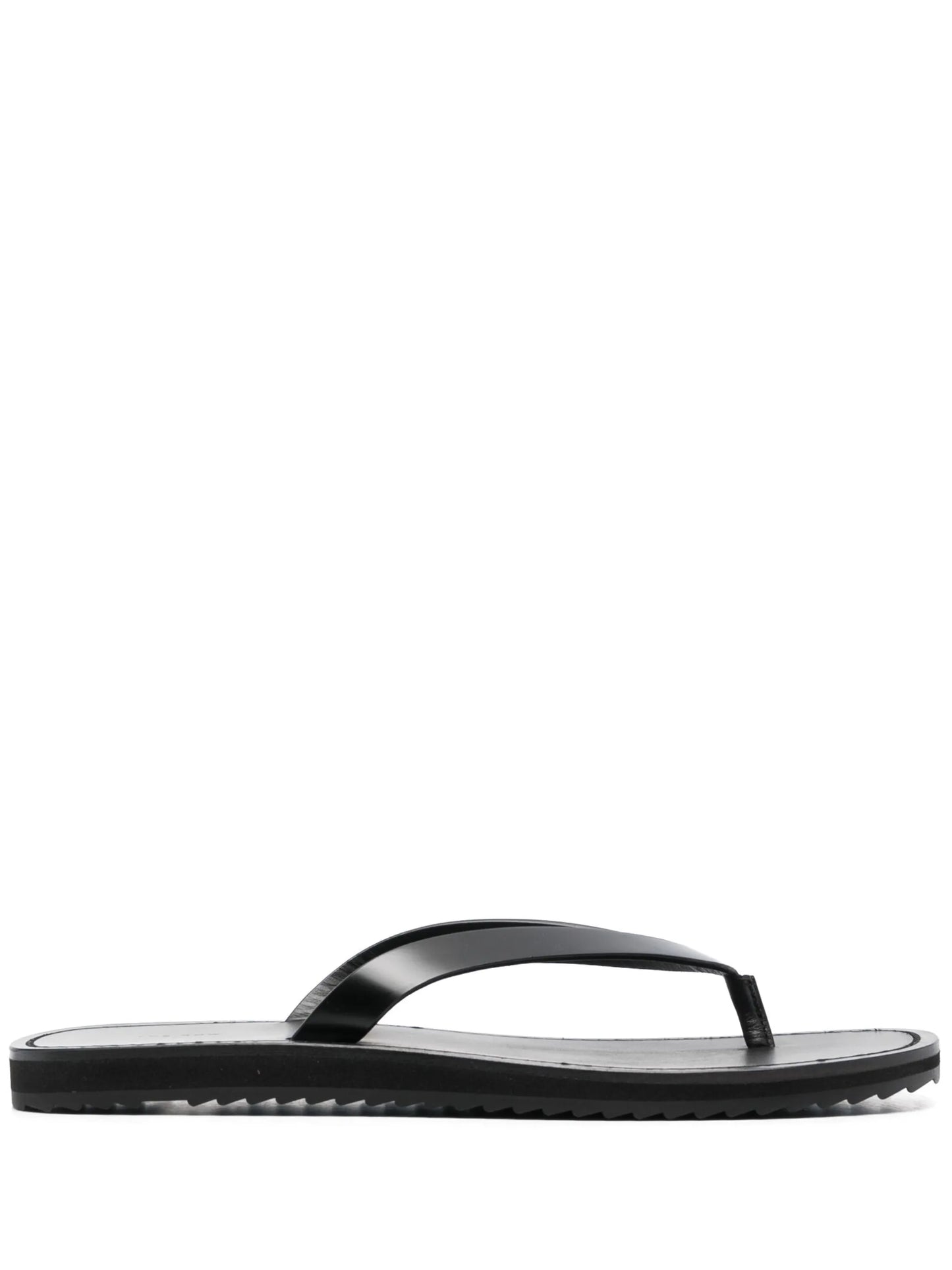 thong-strap leather flip flops