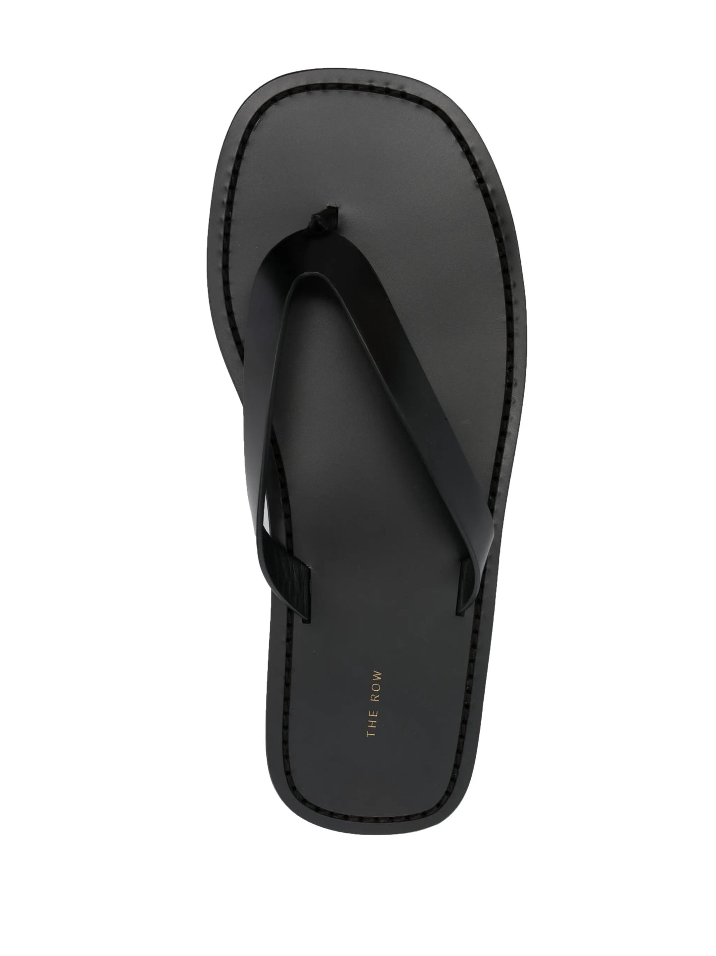 thong-strap leather flip flops