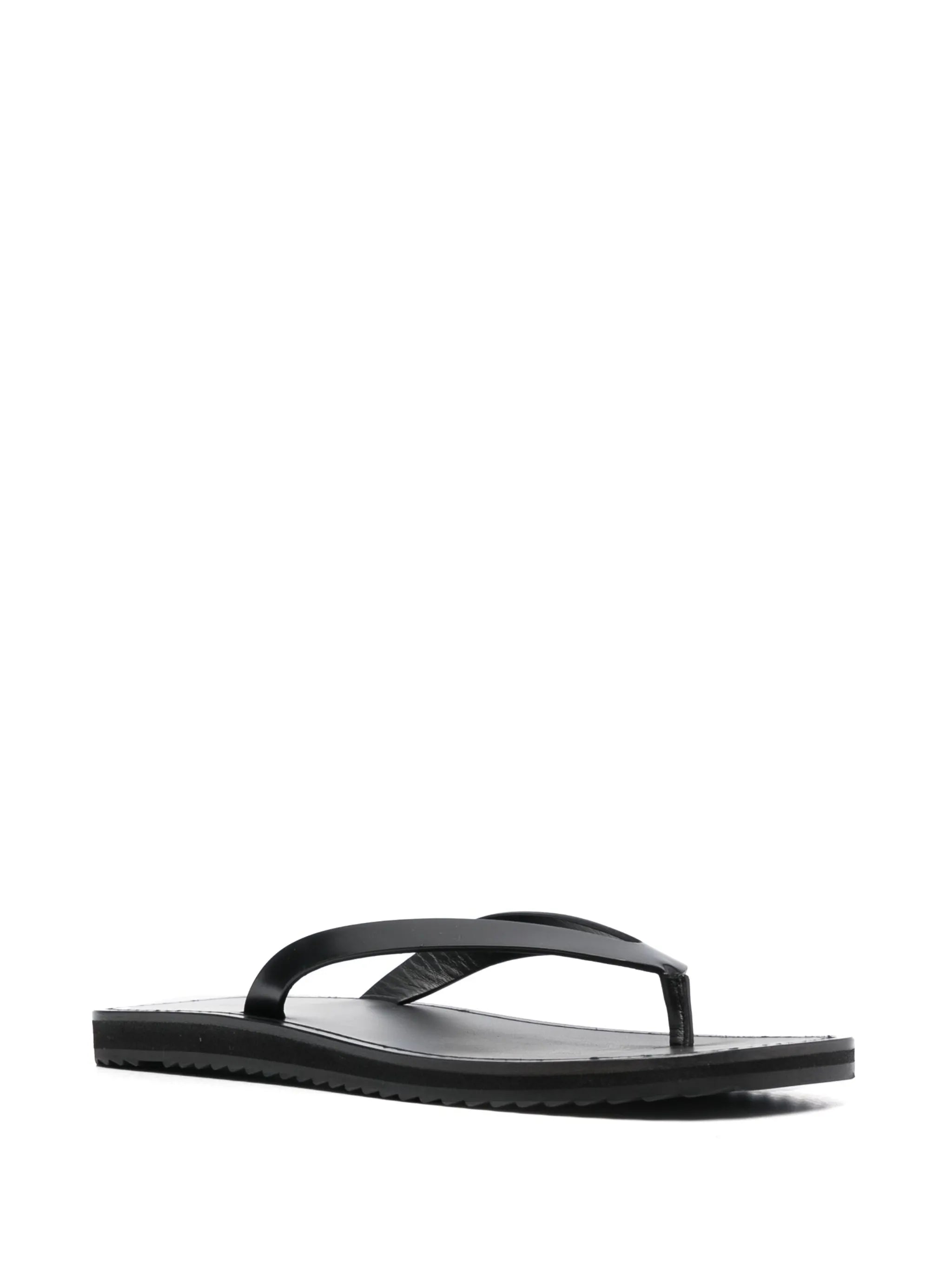 thong-strap leather flip flops