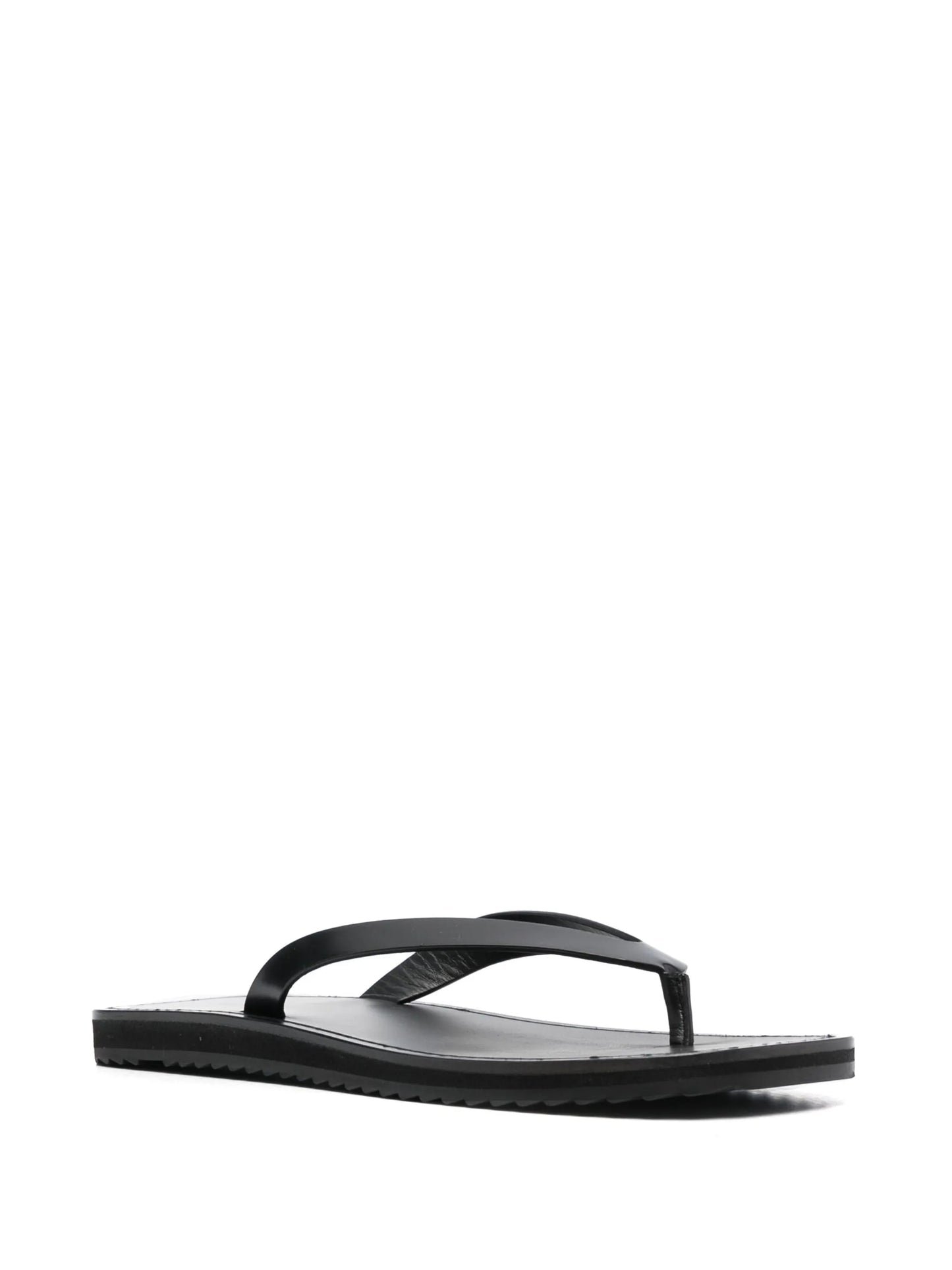 thong-strap leather flip flops