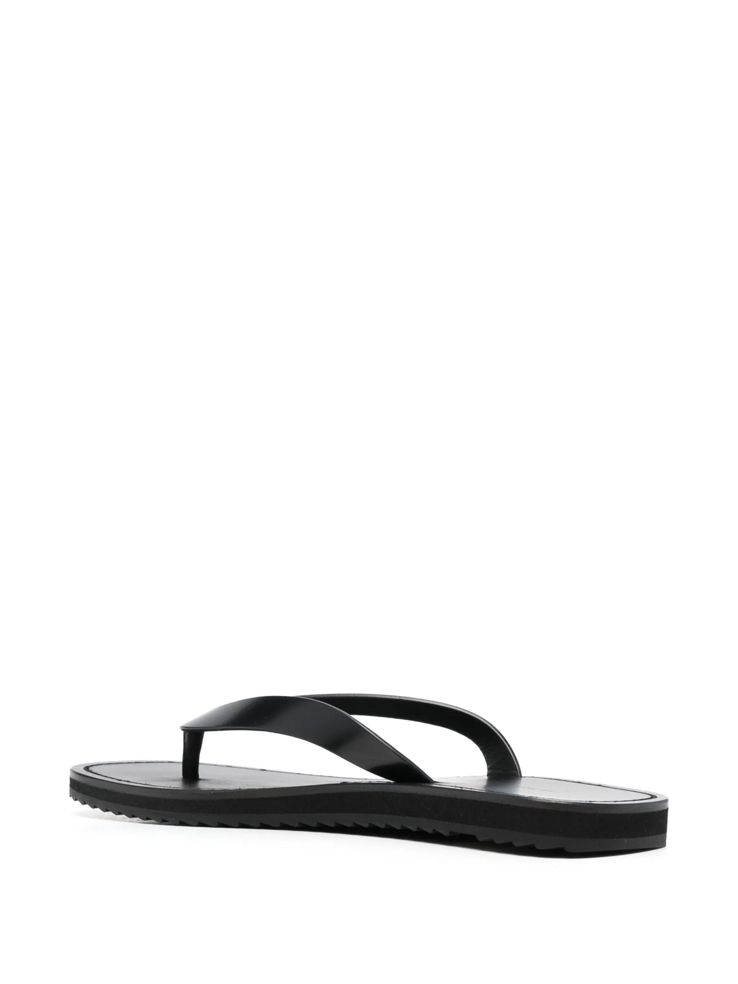 thong-strap leather flip flops