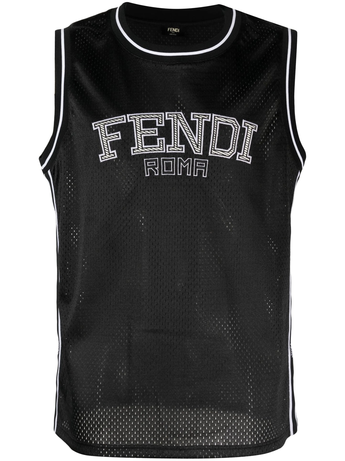logo-embroidered tank top