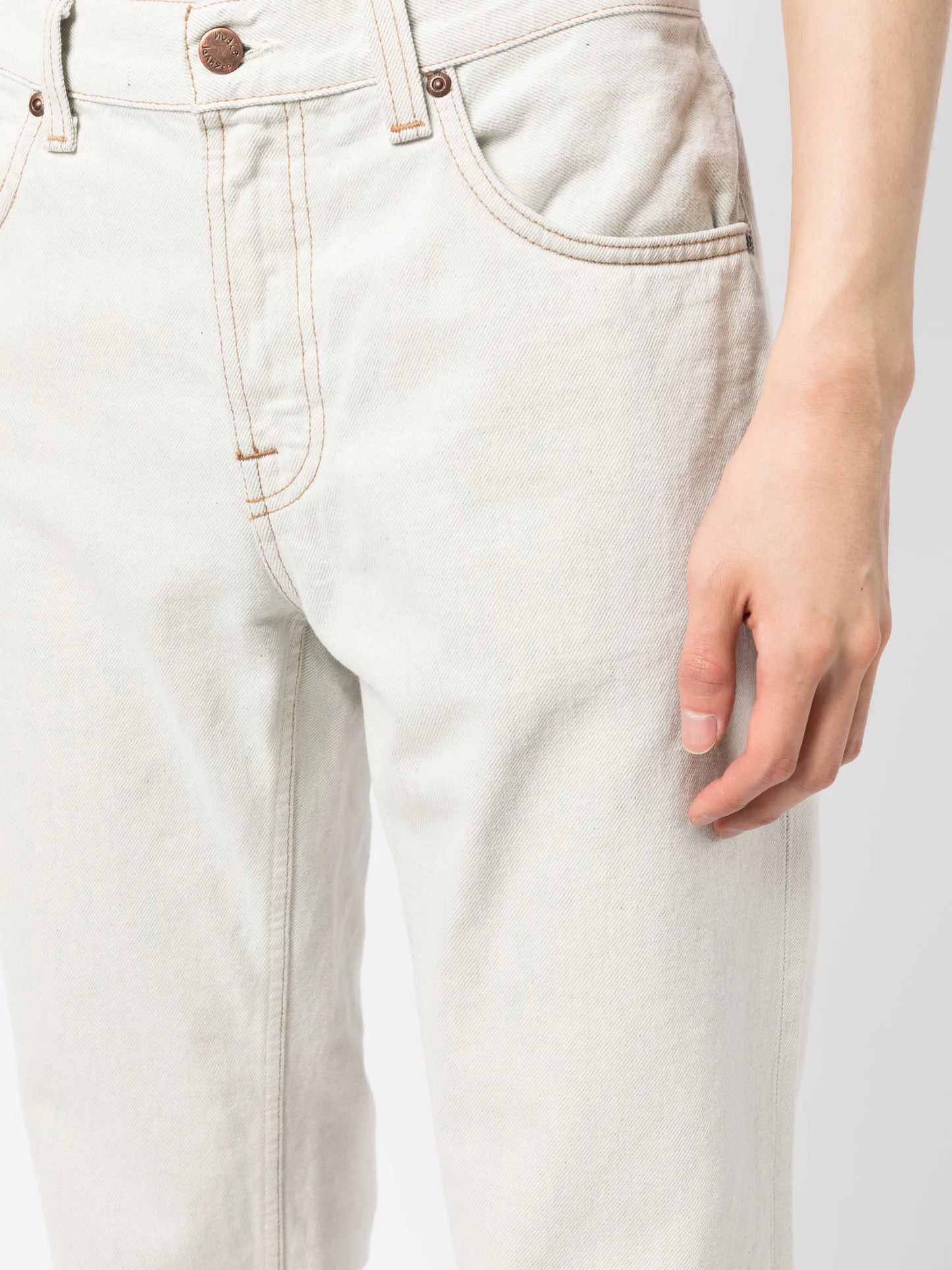 mid-rise straight-leg jeans