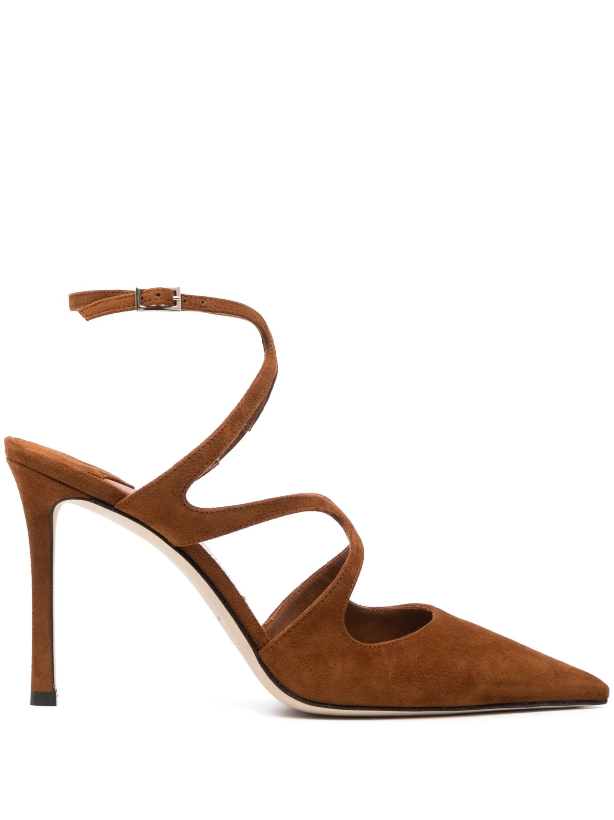 Azia 105mm pointed suede pumps
