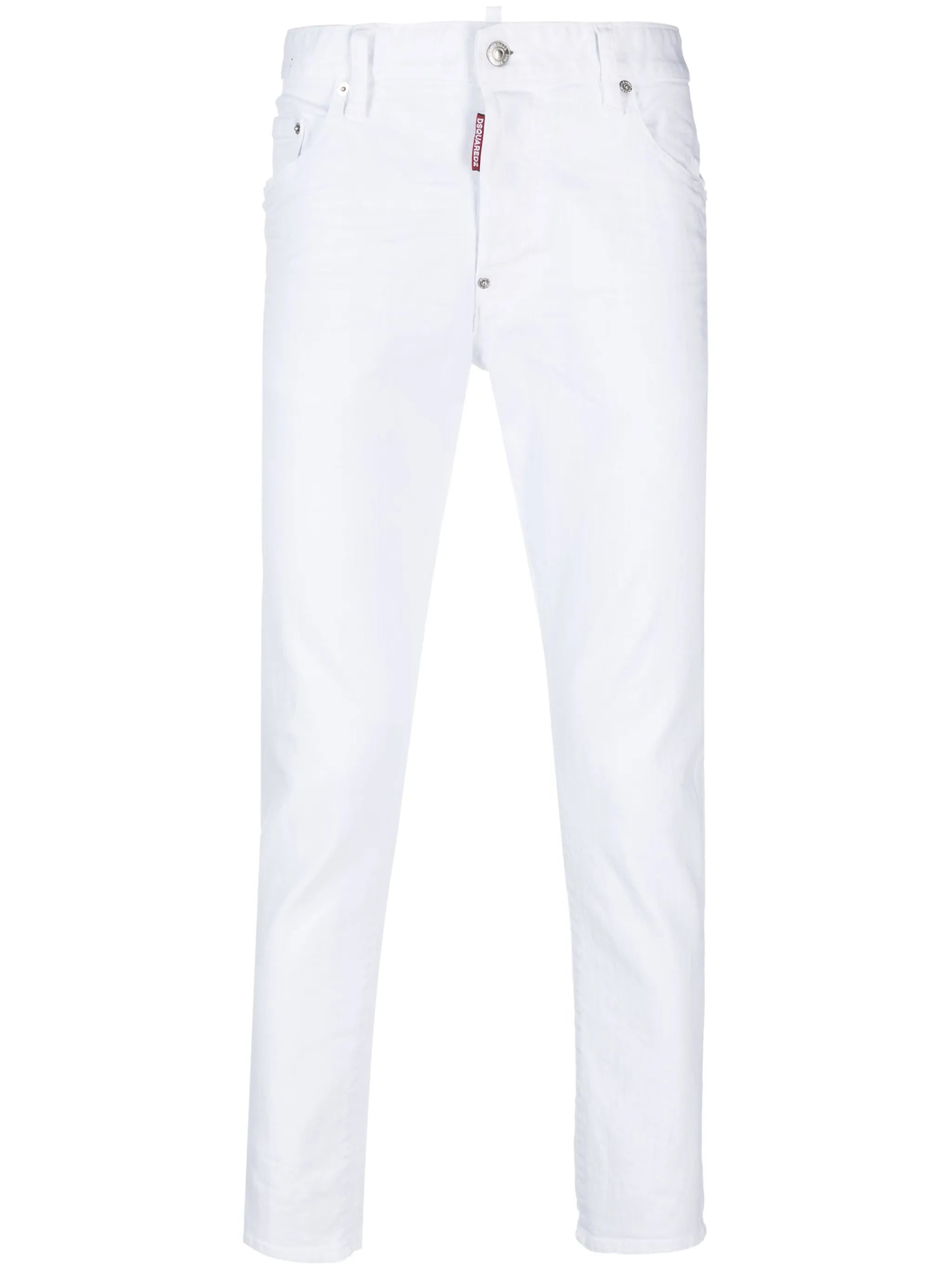 mid-rise straight-leg jeans