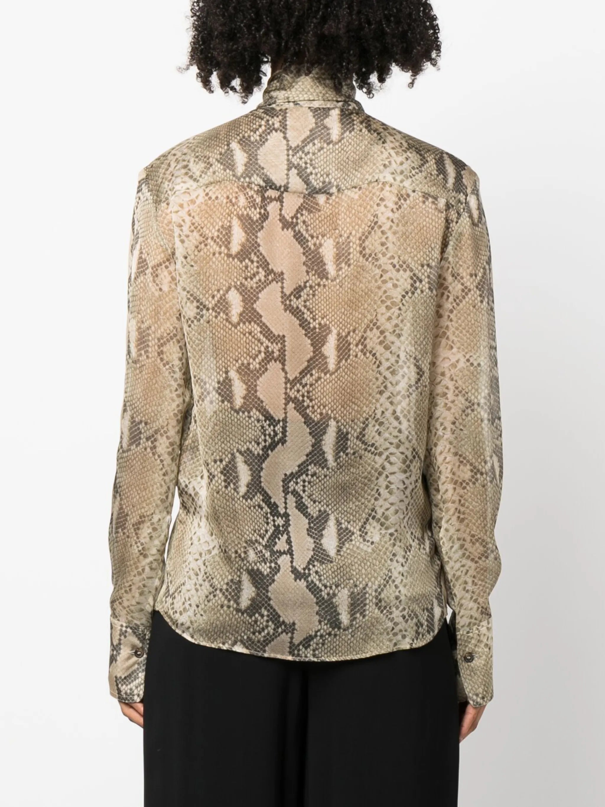 python-print silk shirt
