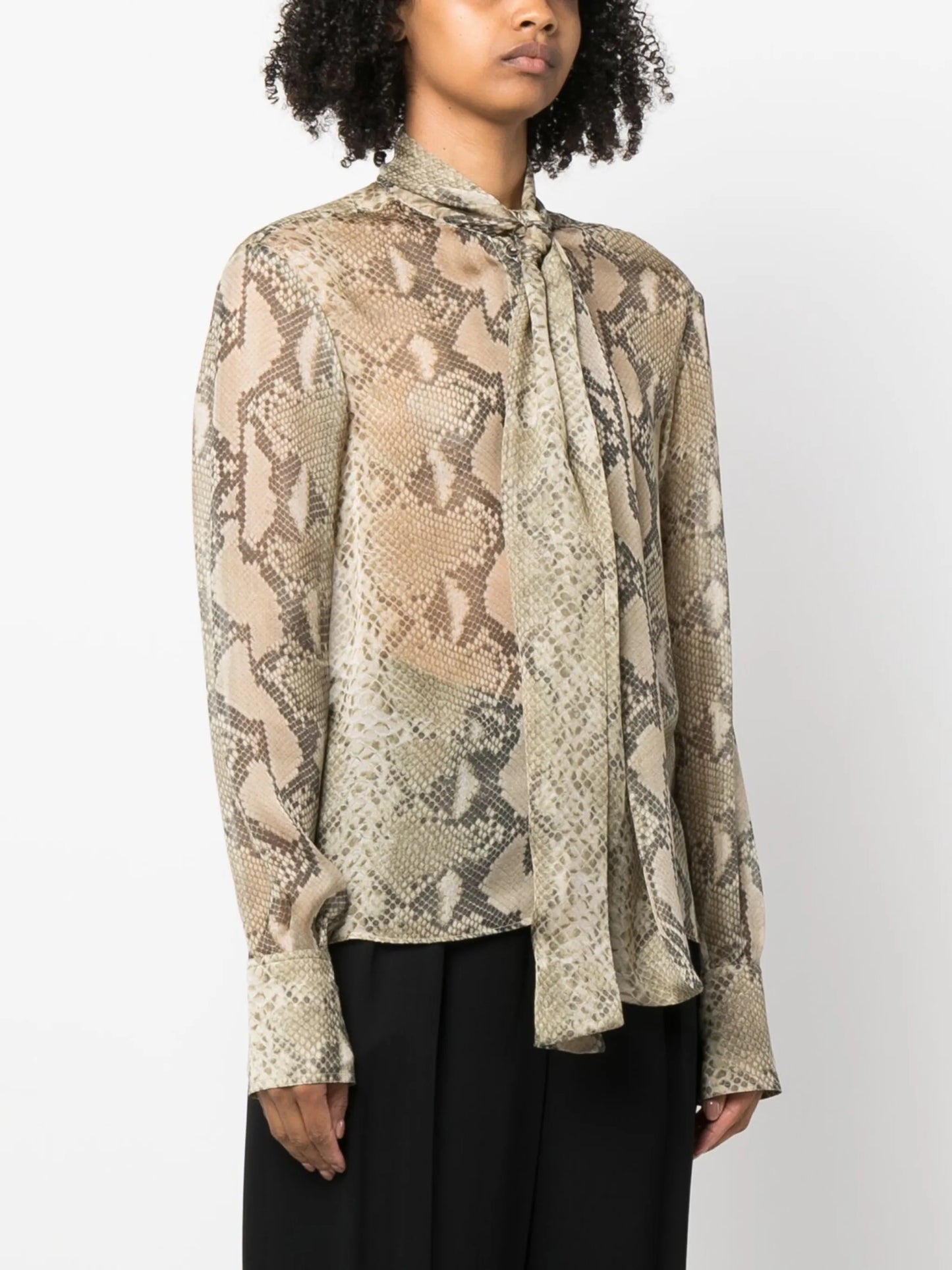 python-print silk shirt