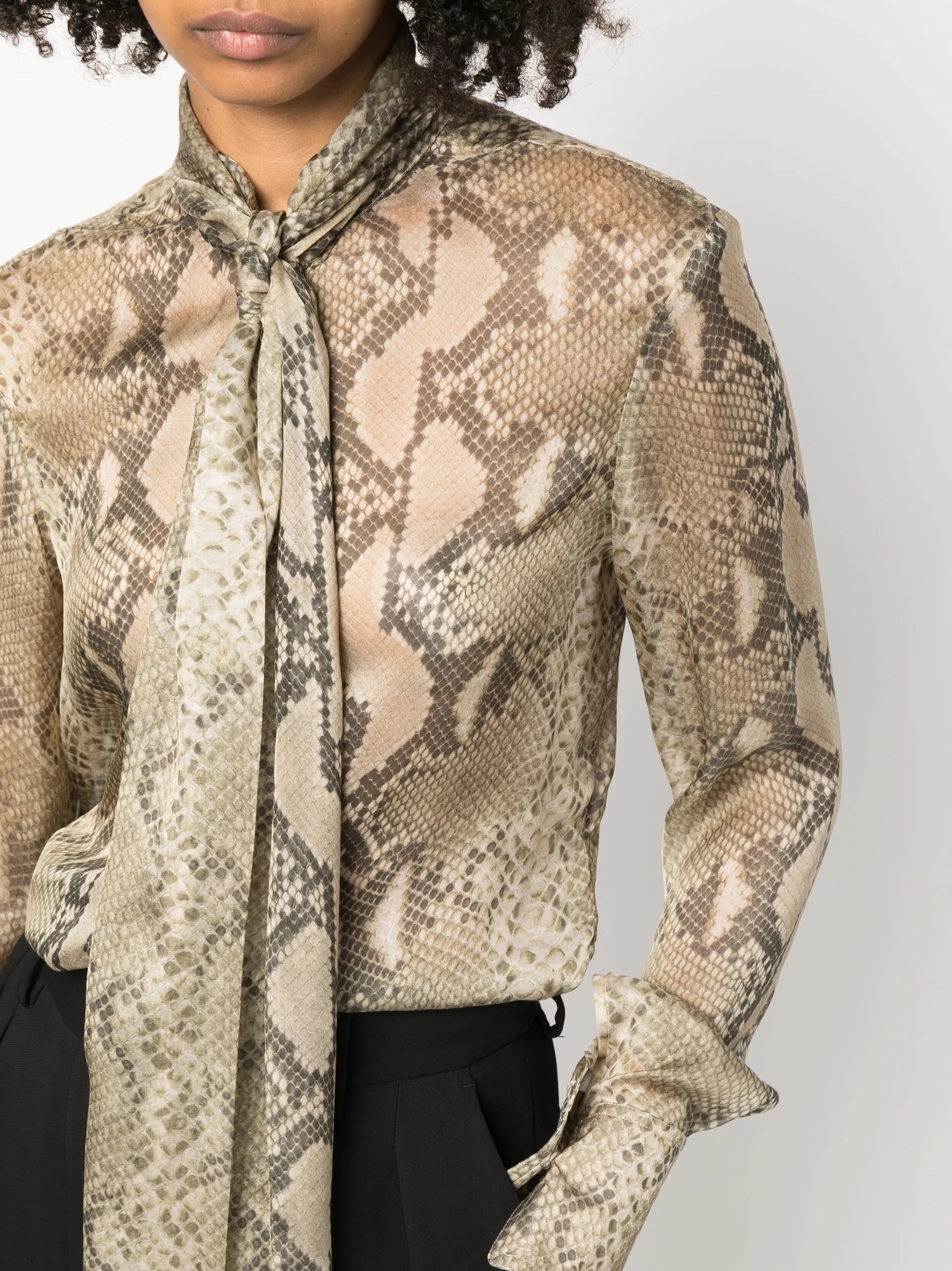 python-print silk shirt