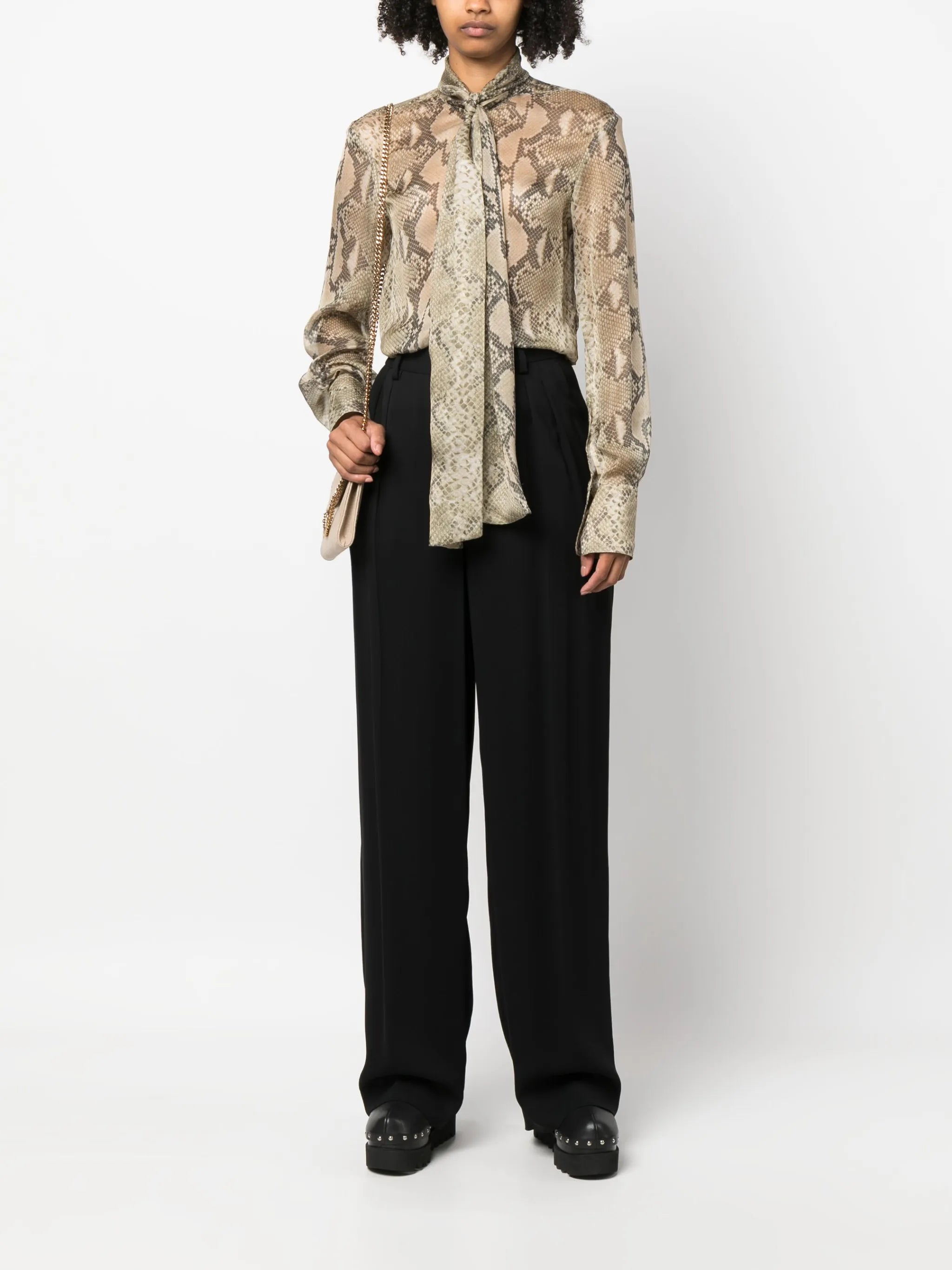 python-print silk shirt