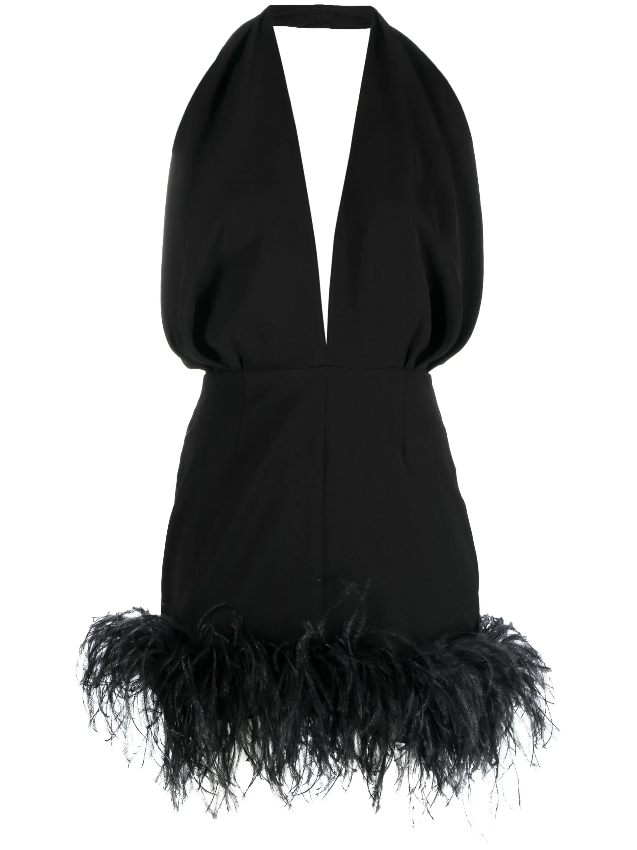 Isolde feather-trim minidress