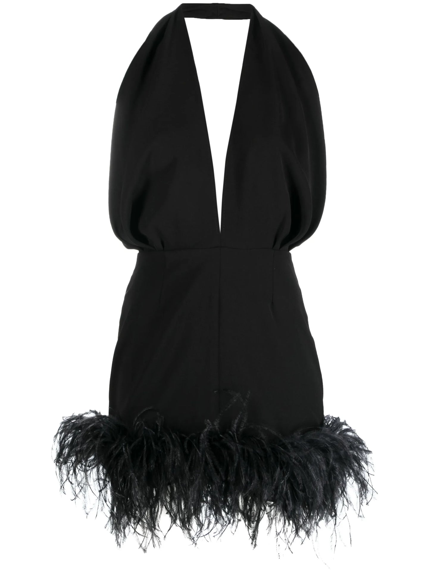 Isolde feather-trim minidress