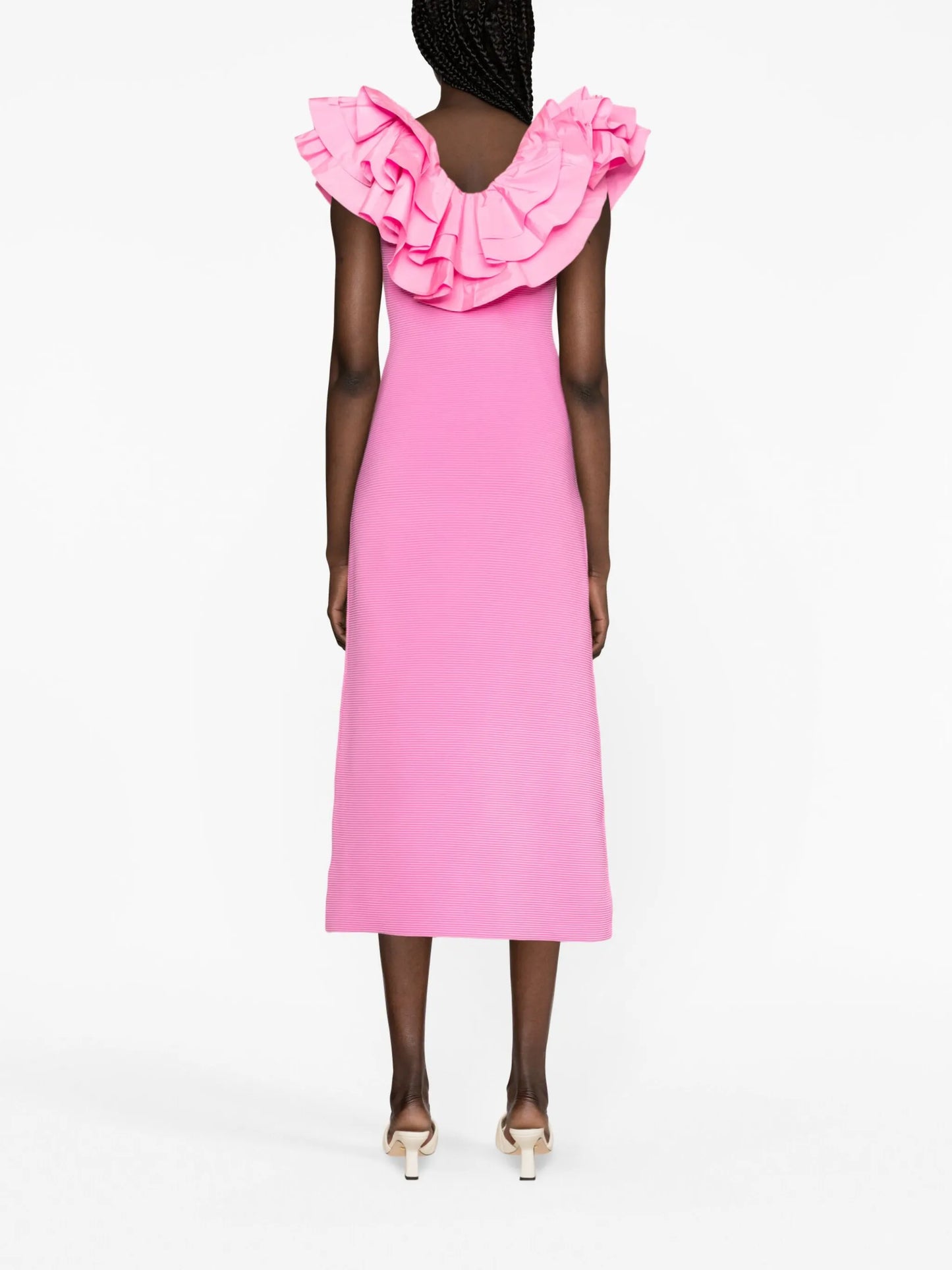 Transcendent ruffle midi dress
