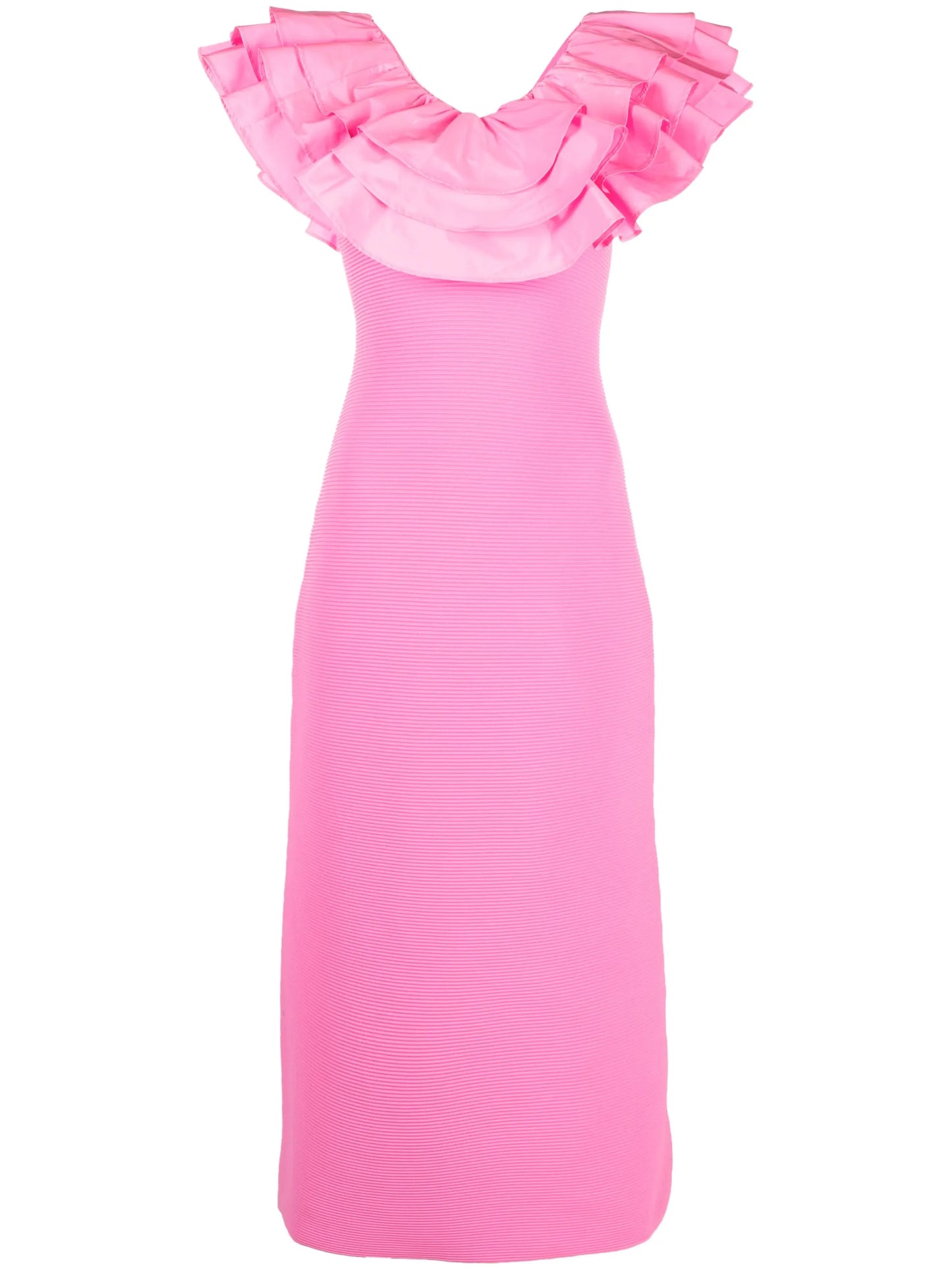 Transcendent ruffle midi dress
