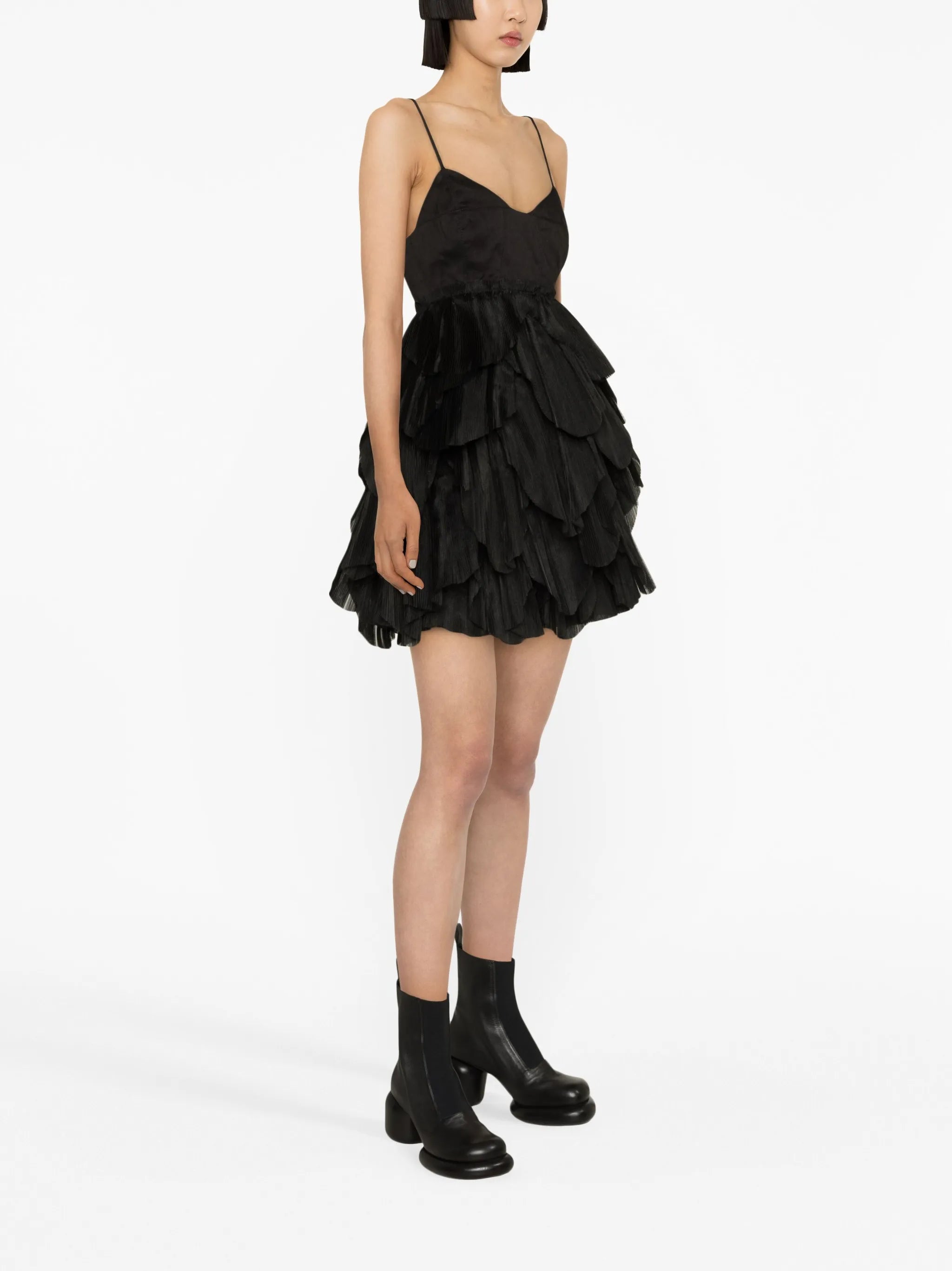 Elsie pleated tiered minidress