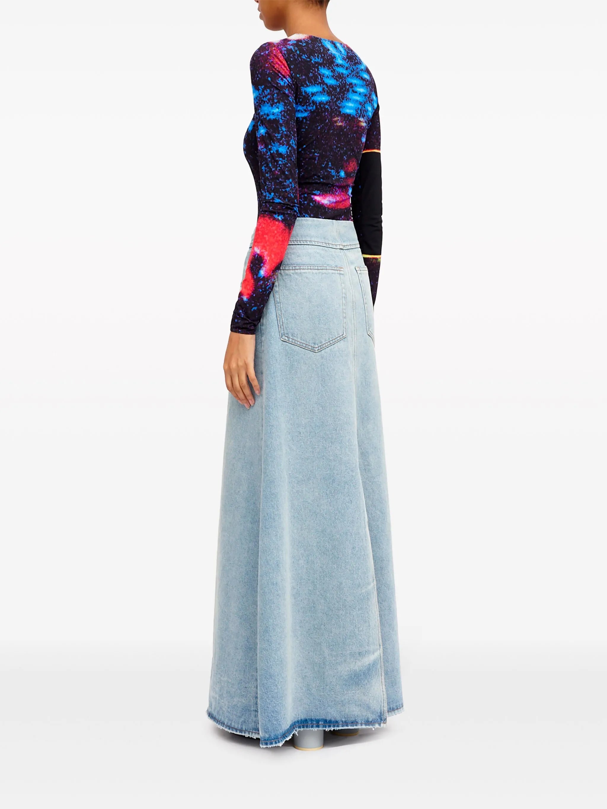 maxi denim skirt